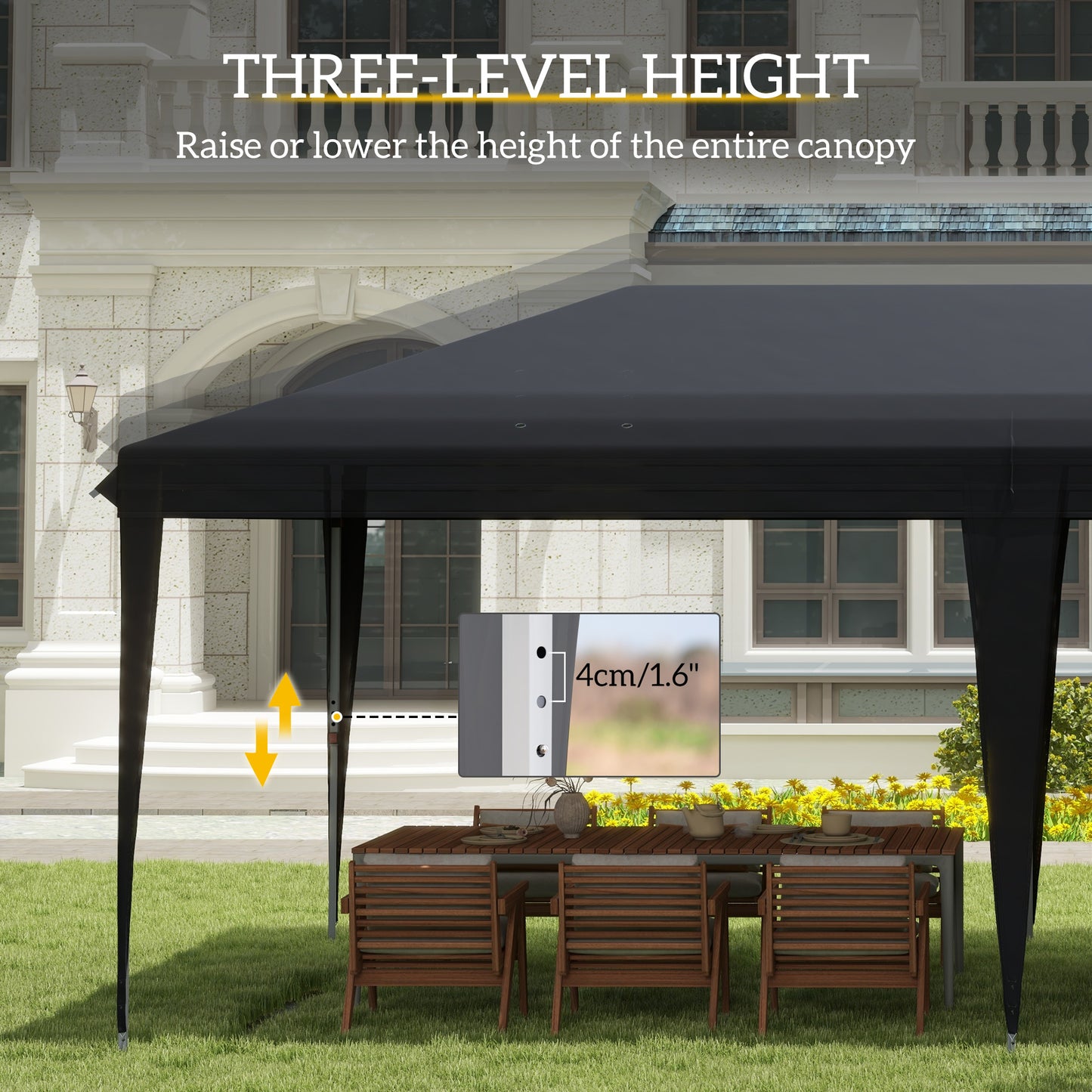 Pop Up Gazebo 3 x 6m, Foldable Canopy Tent