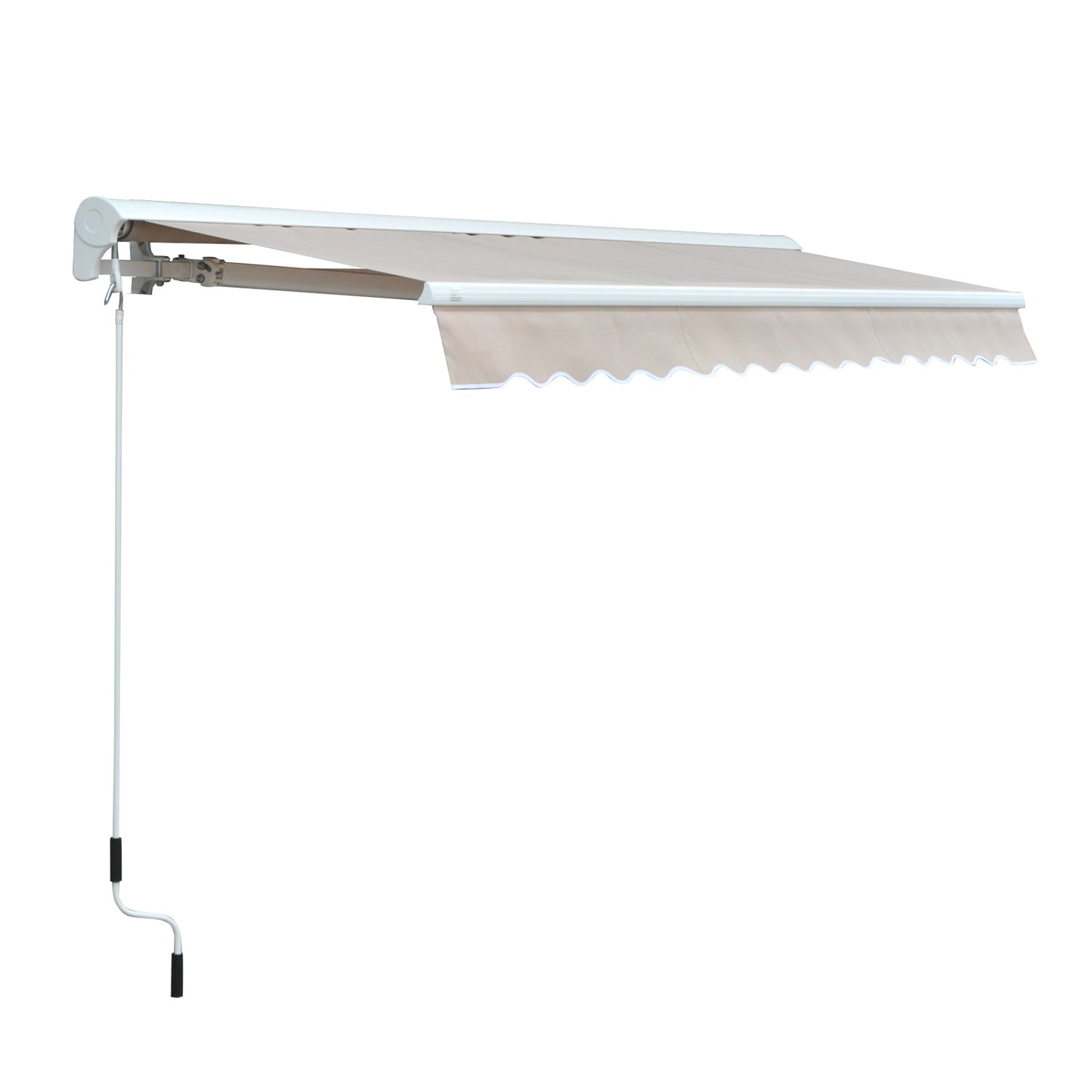 3.5Lx2.5M Retractable Manual/Electric Awning-Cream White/White