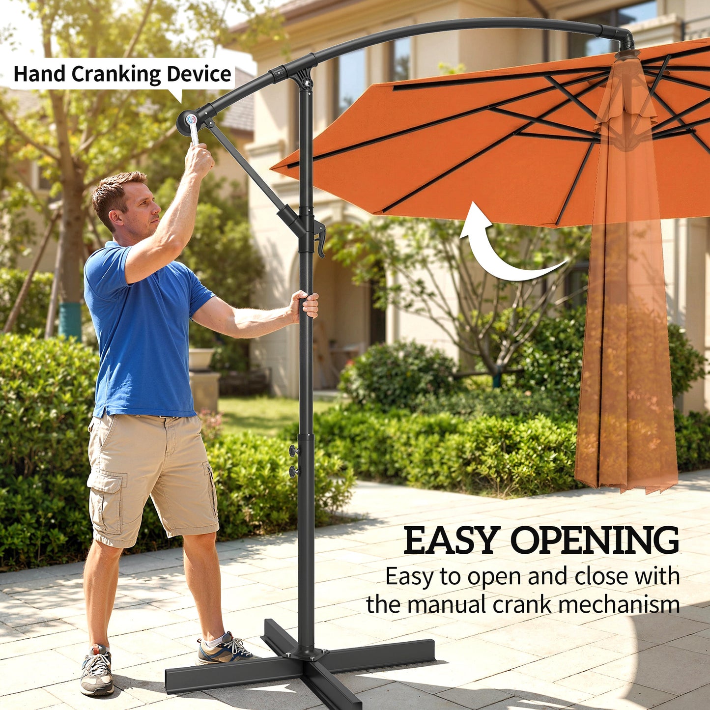 3 m Cantilever Parasol with Cross Base