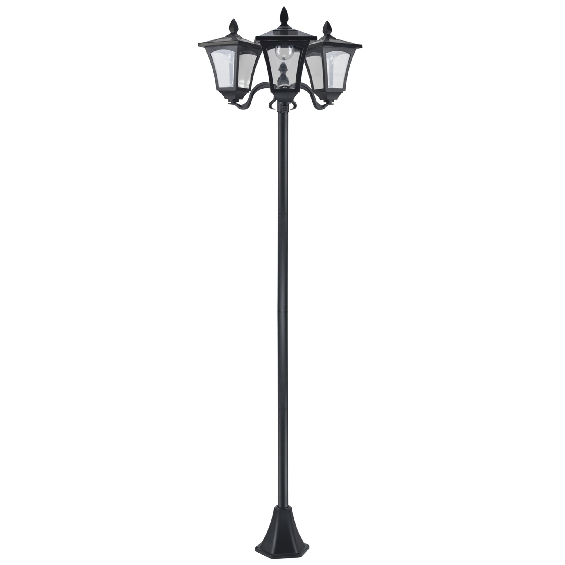 1.8m Traditional Victorian Style 3 Way Head Outdoor Garden Solar