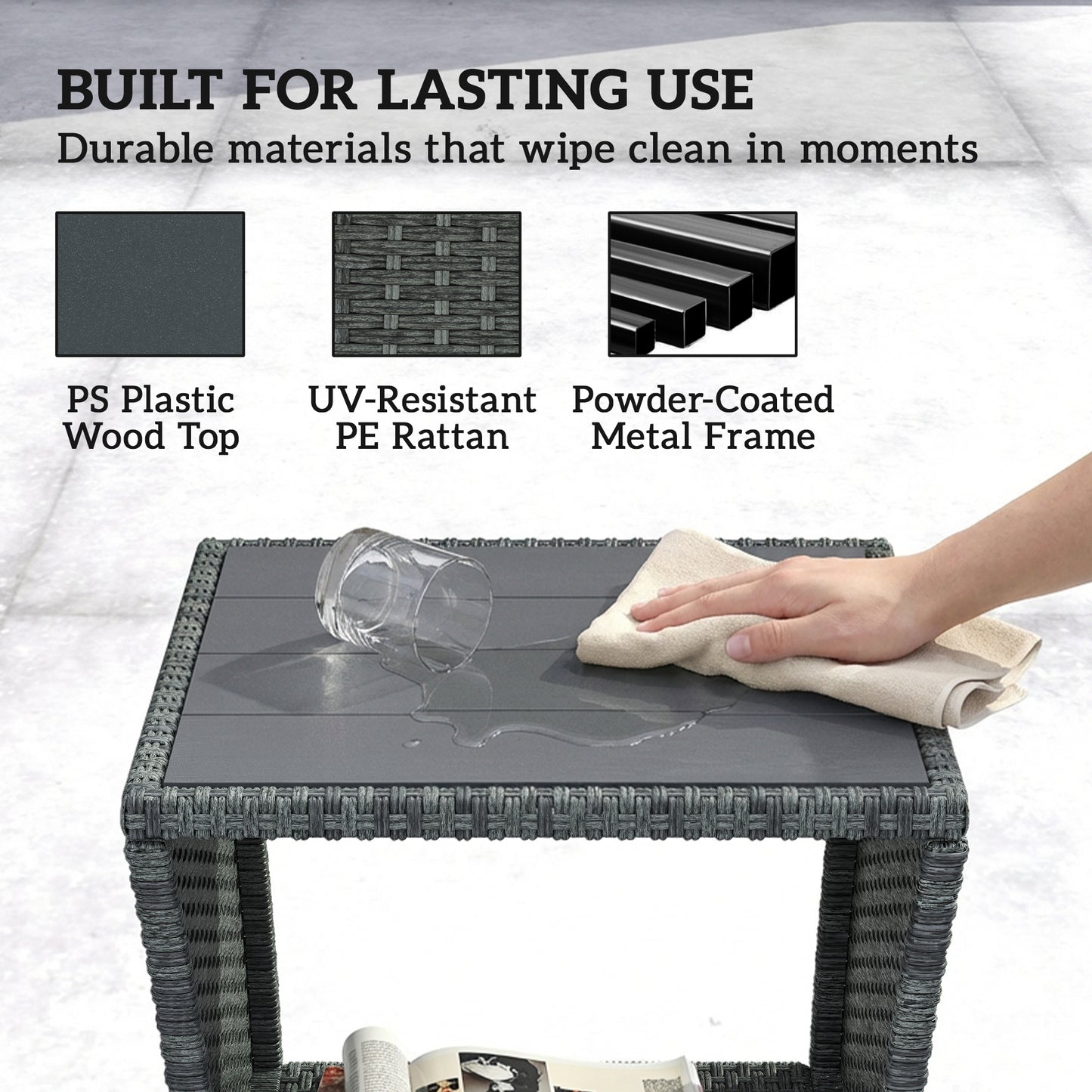 Side Table 2-Tier Outdoor Coffee Table (1)