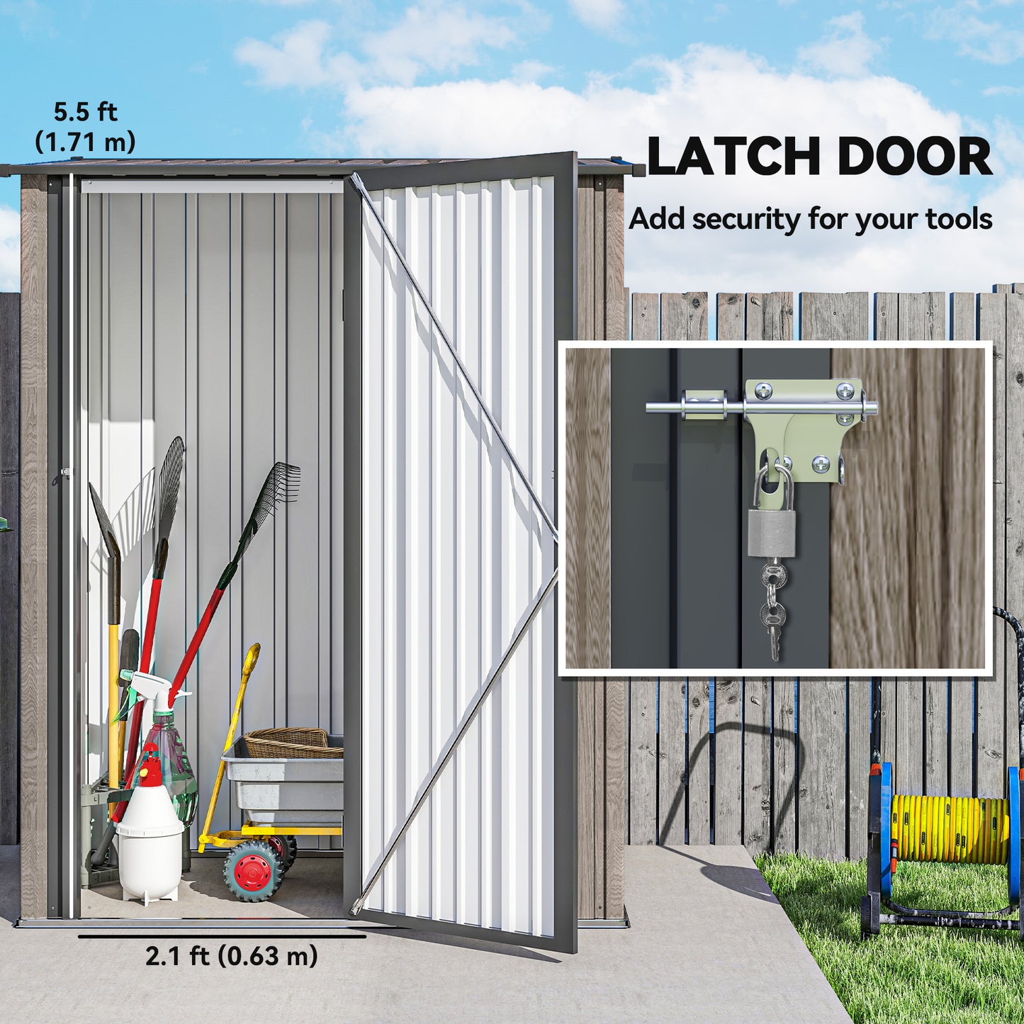 5ft x 3ft Metal Garden Storage Shed