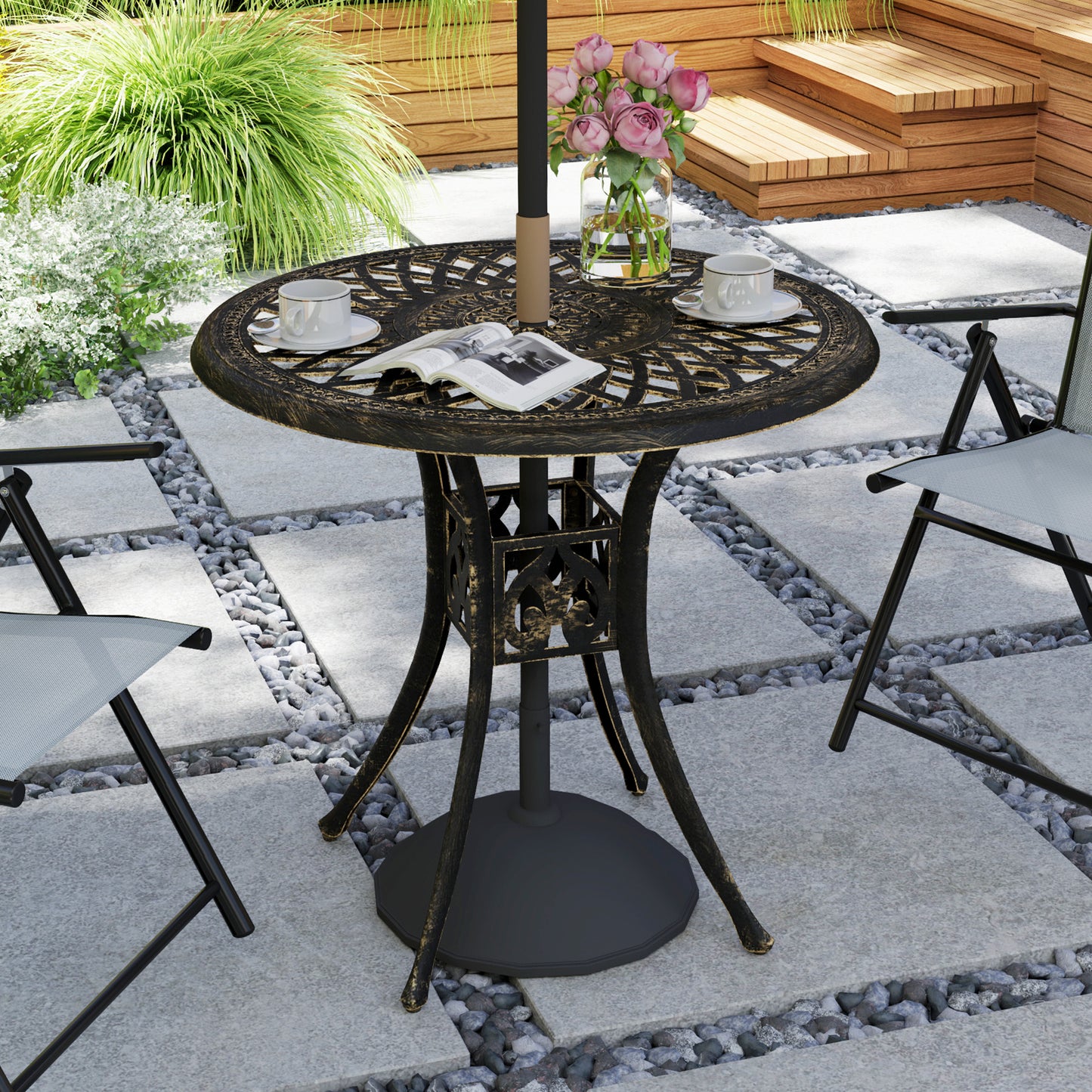 78 cm Round Garden Dining Table