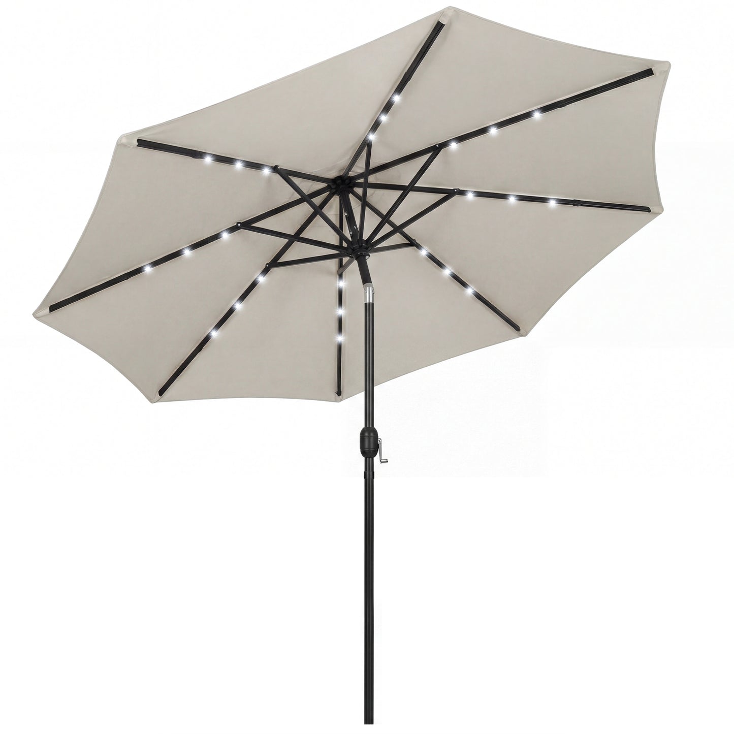 2.6 m Garden Parasol Umbrella with LED Solar Light, Parasol Cover