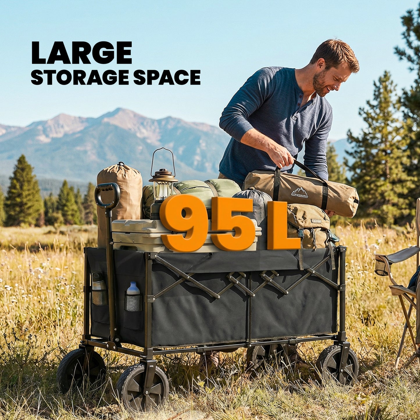 95L Foldable Festival Trolley on Wheels