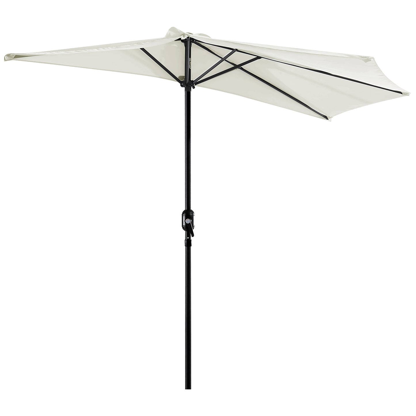 2.7m Garden Half Parasol, Outdoor Balcony Umbrella with 5 Steel Ribs