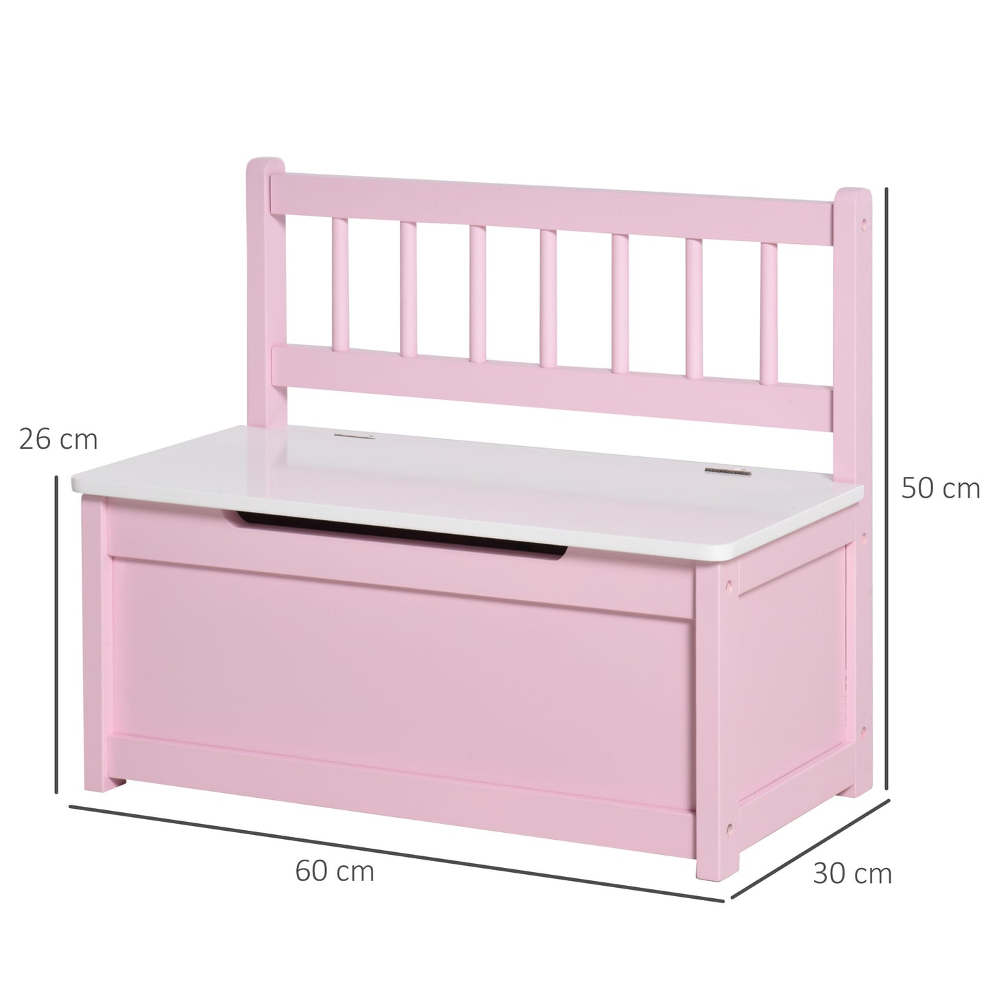 2 In 1 Wooden Toy Box, Seat Storage Bench