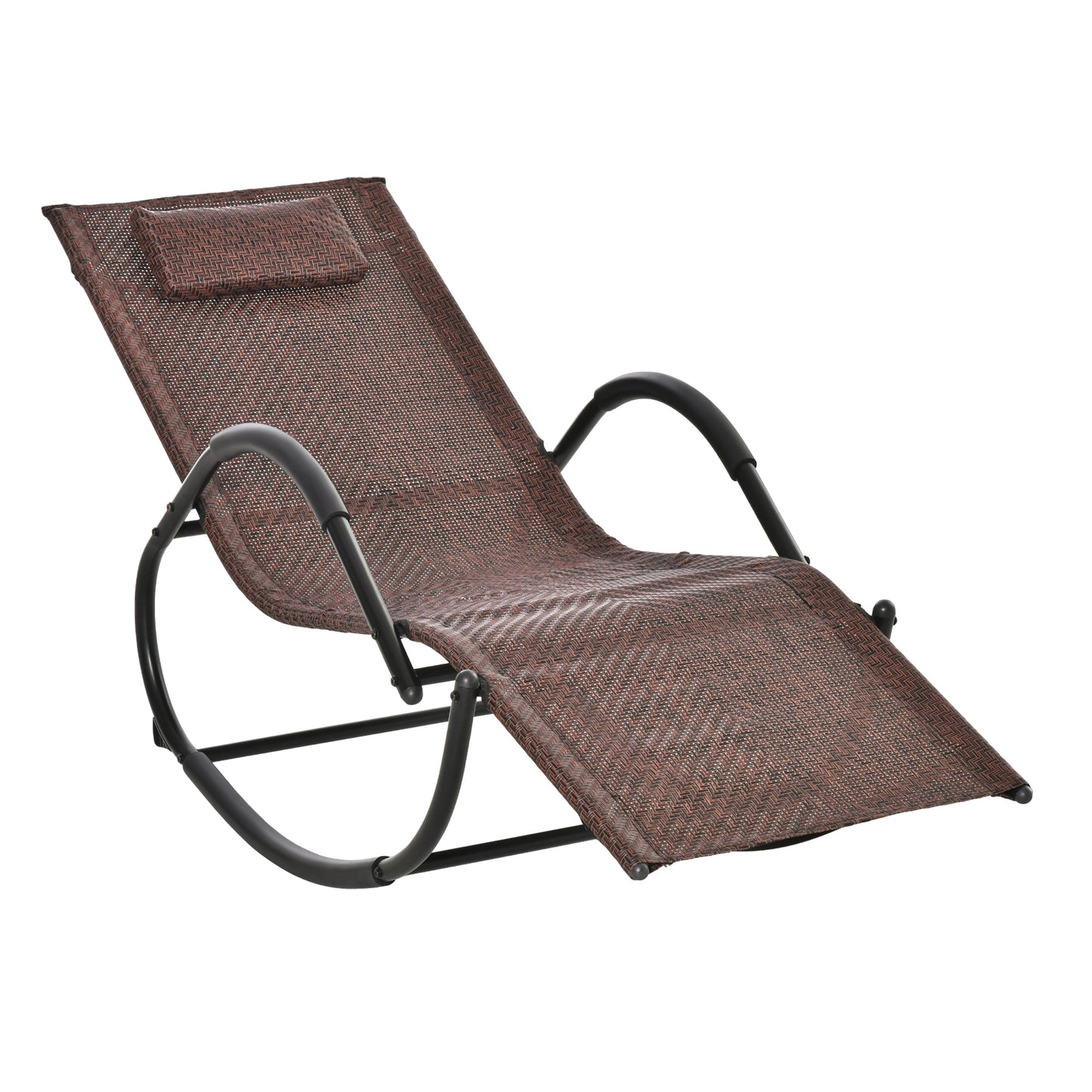 Zero Gravity Rocking Lounge Chair Rattan Effect Patio Rocking Chair