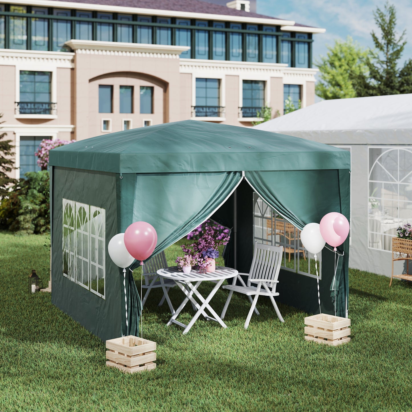3 x 3m Pop Up Gazebo, Wedding Party Canopy Tent Marquee