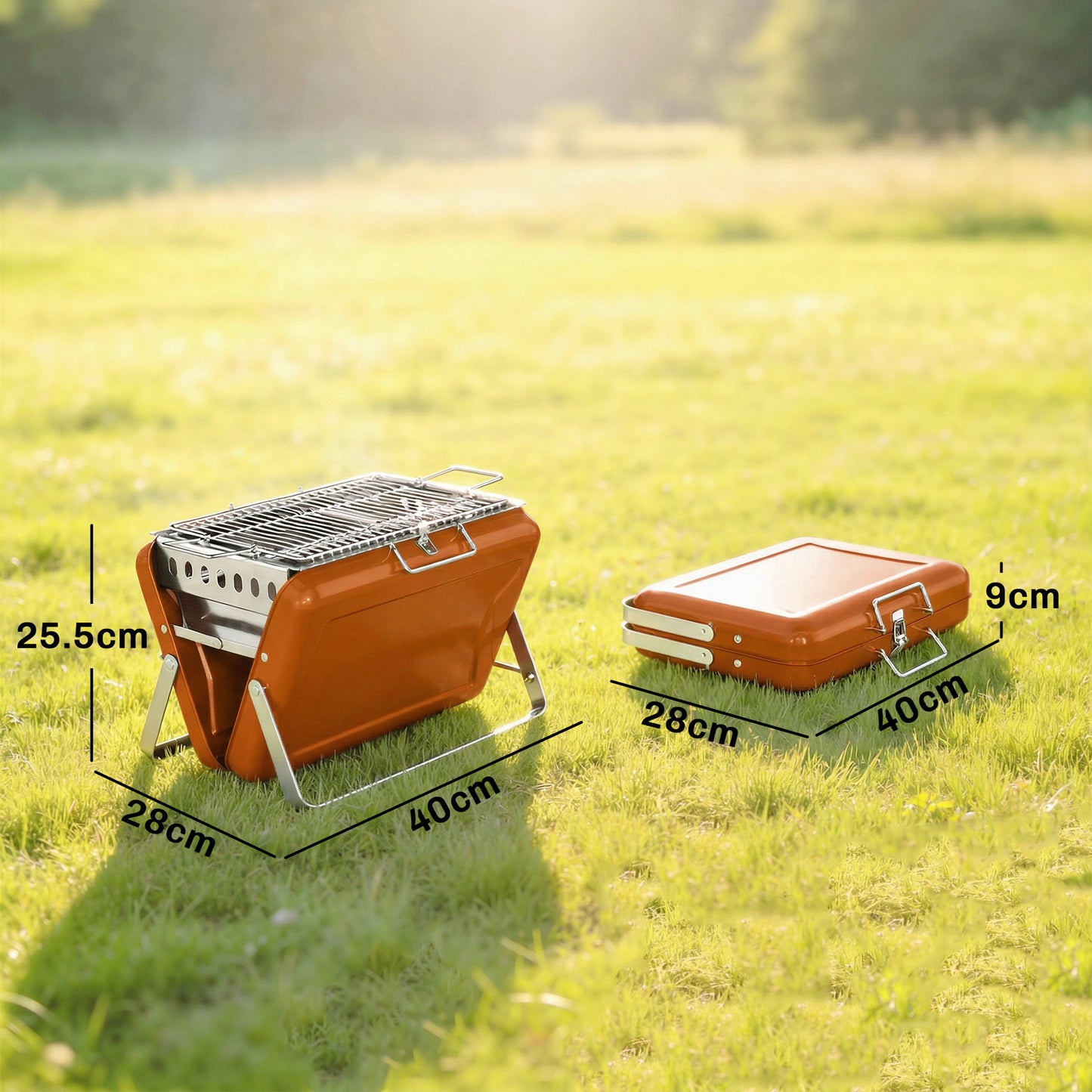 Charcoal BBQ Grill Portable Stainless Steel Barbecue
