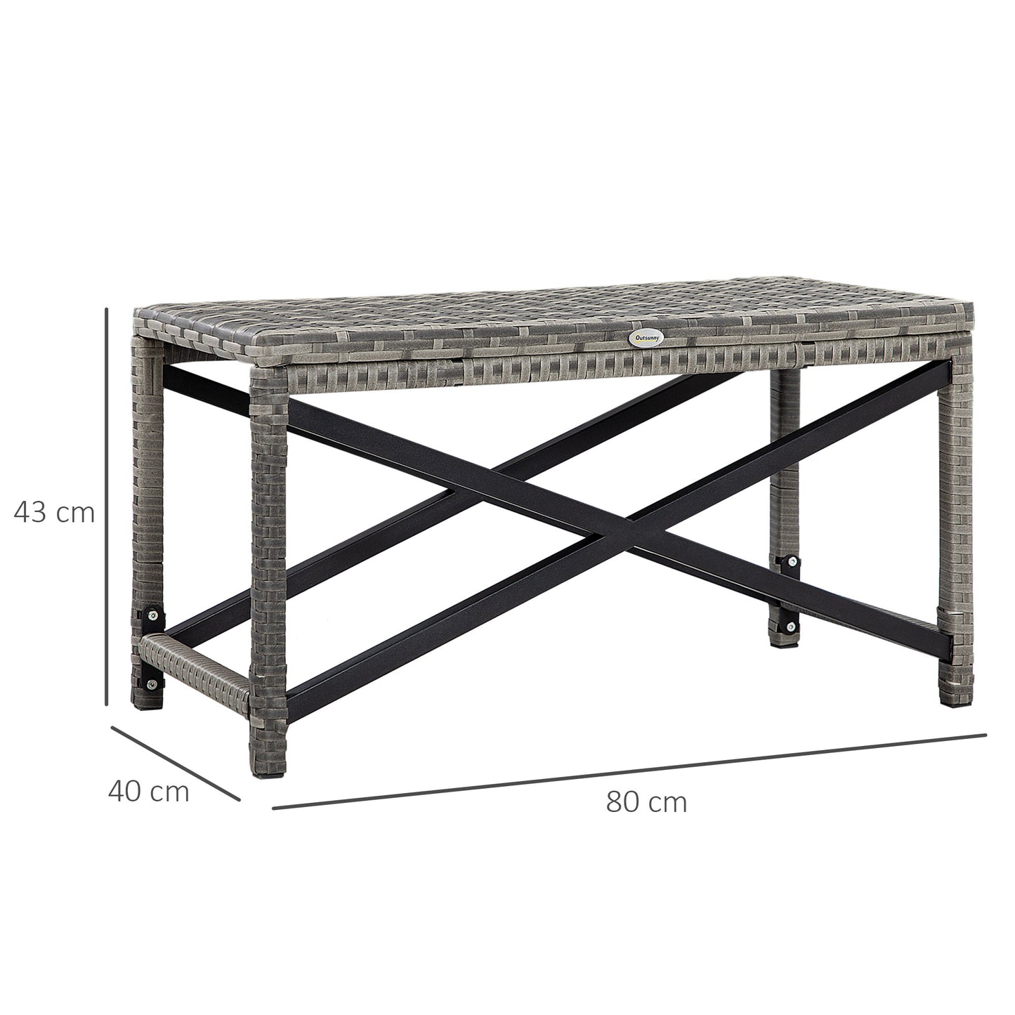 Outdoor Coffee Table, Garden PE Rattan Side Table