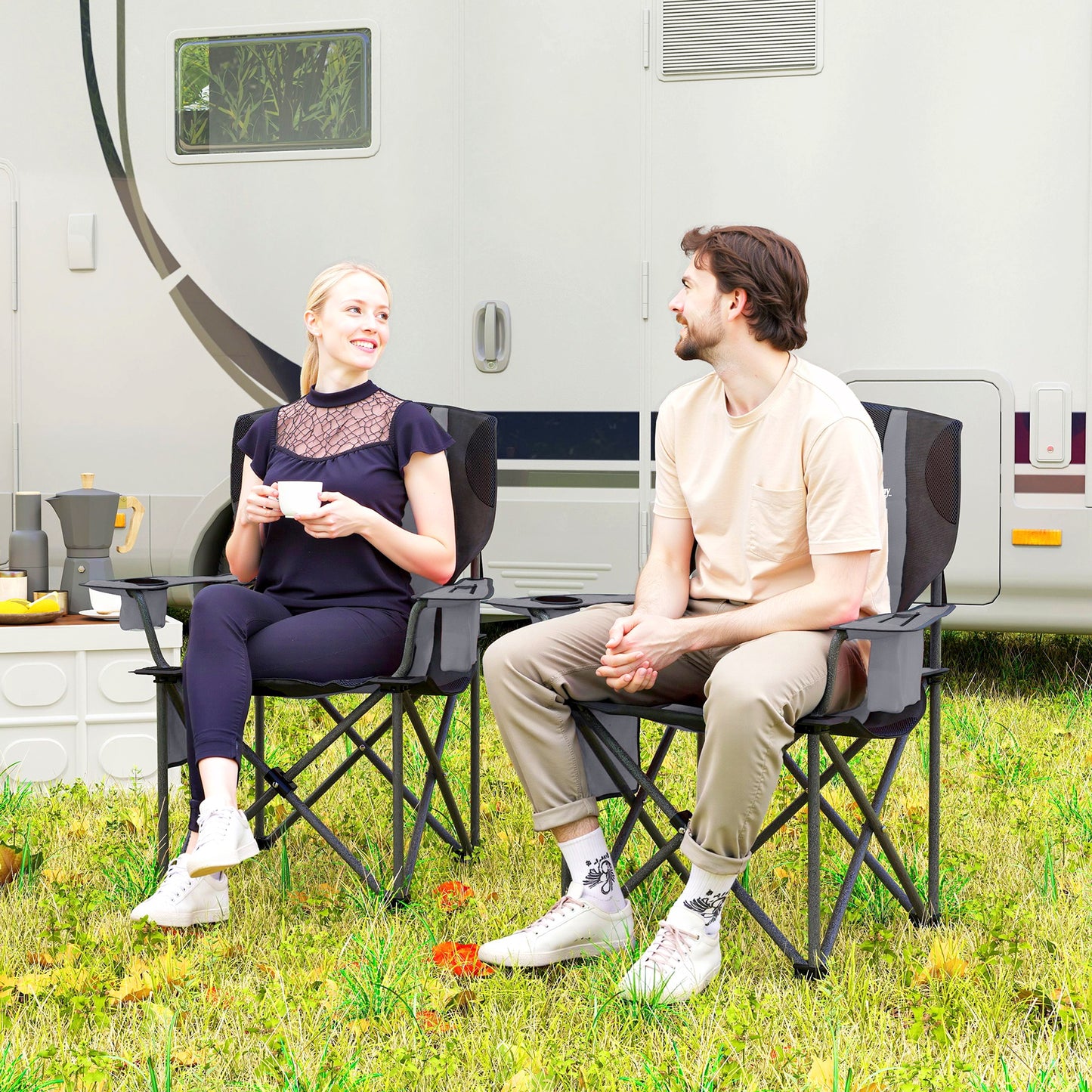 Set of 2 Folding Camping Chairs