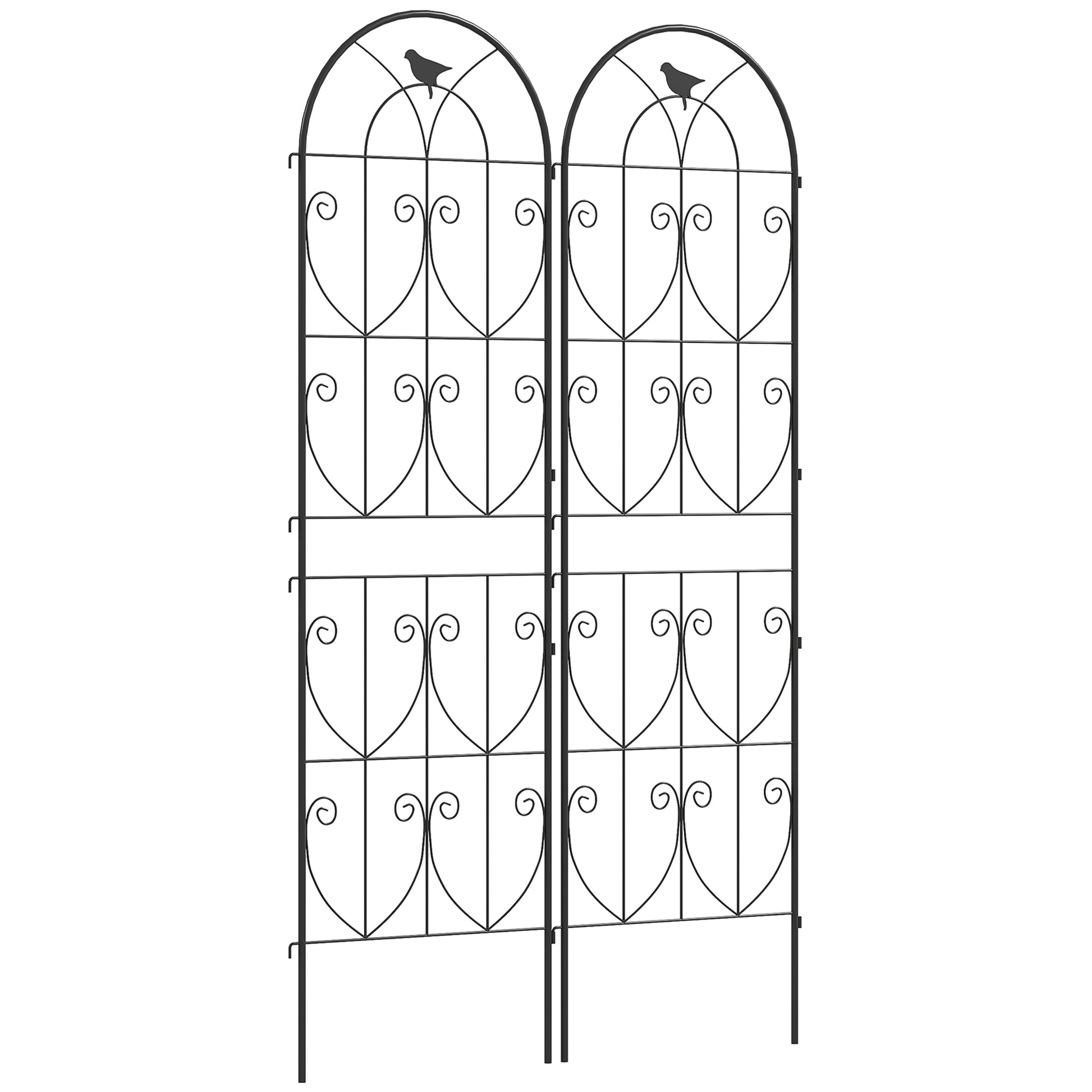 Set of 2 Garden Trellis, Metal Fence Panels (1)