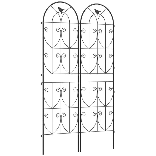Set of 2 Garden Trellis, Metal Fence Panels (1)