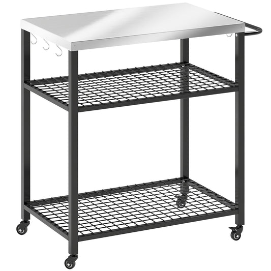 Outdoor Grill Cart with Stainless Steel Tabletop (2)