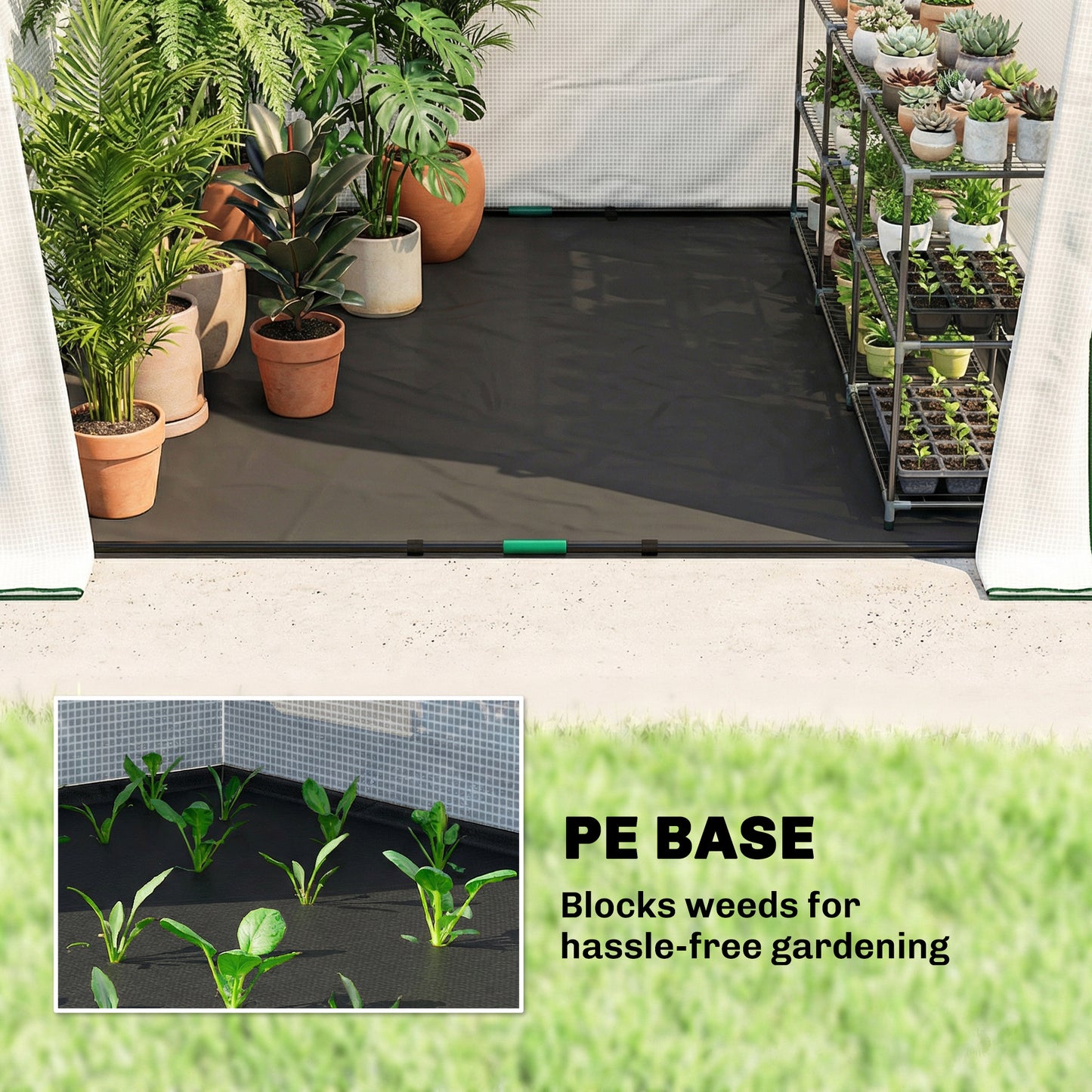 Walk-in Greenhouse for Outdoors with Steel Frame