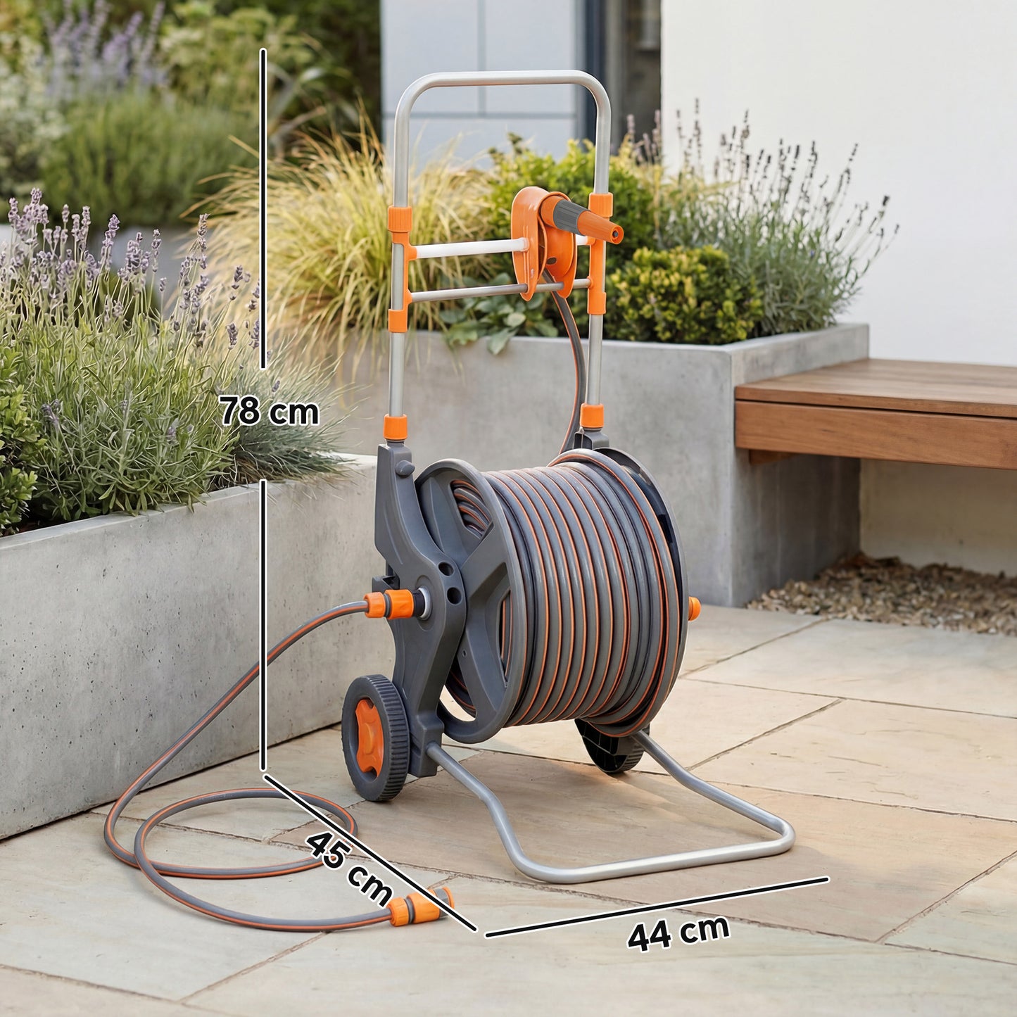 Hose Reel Cart with Wheels