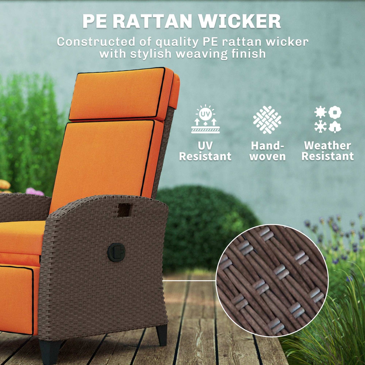 Garden Recliner with Cushion