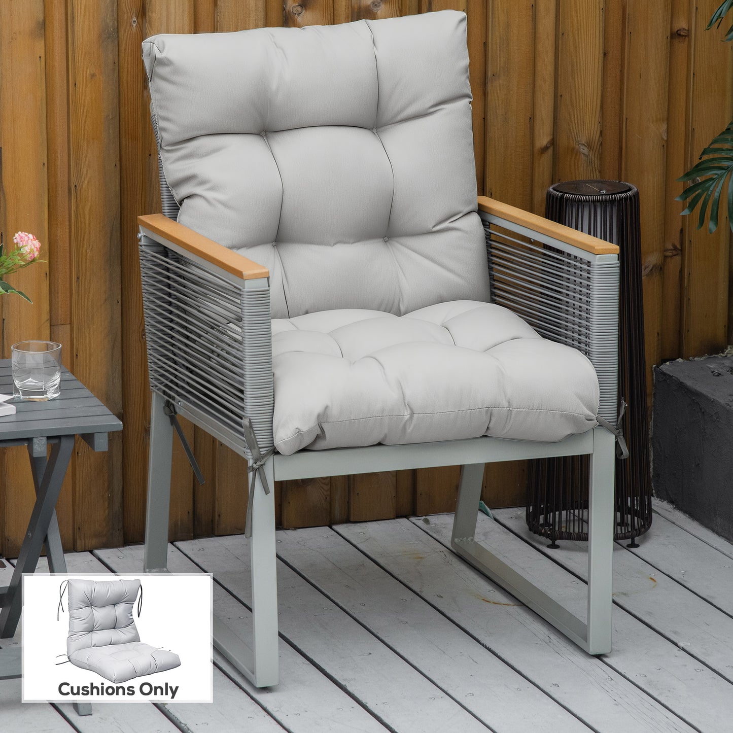 Garden Back Chair Cushion, Comfortable Patio Seat Cushion Pad