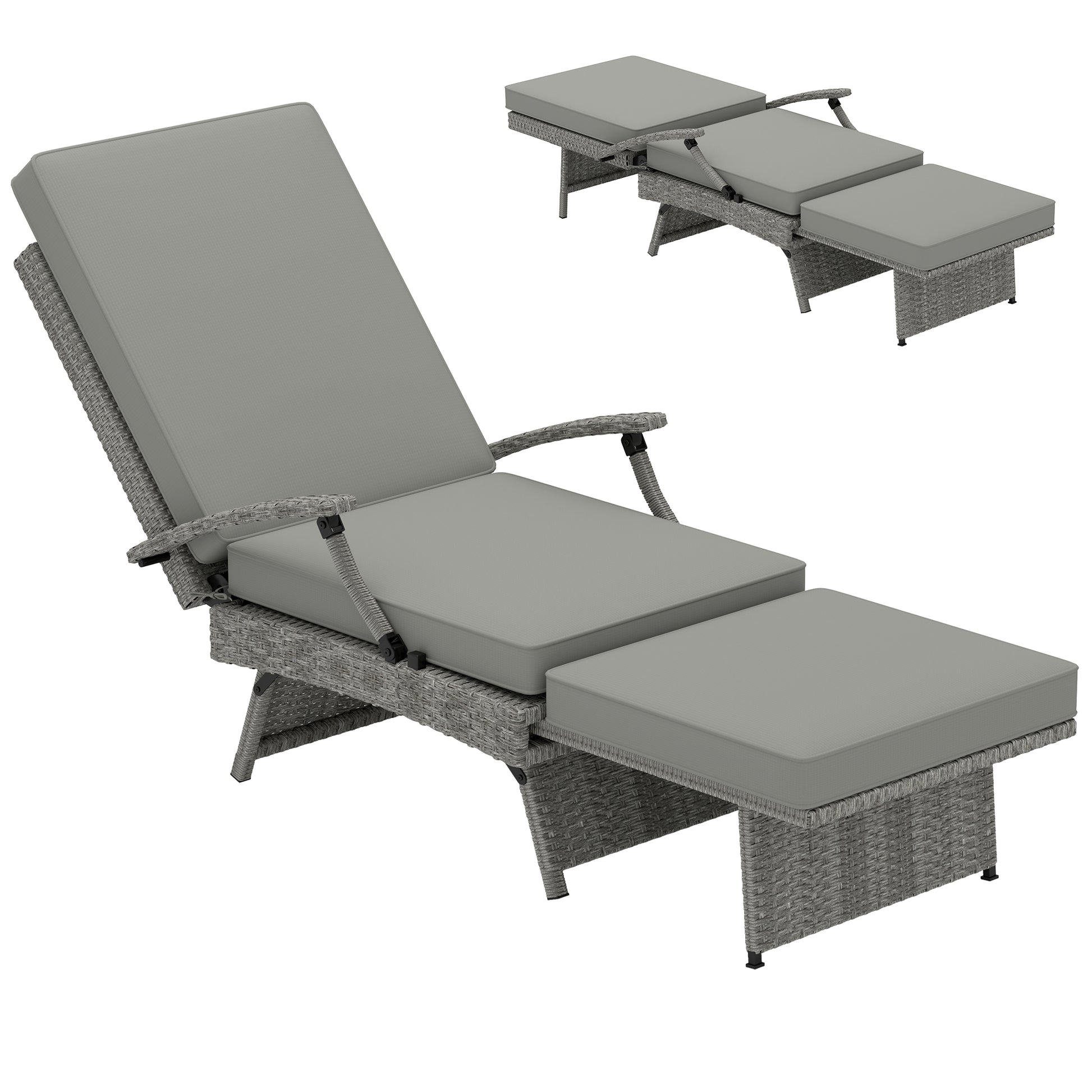 80° Reclining Rattan Lounger