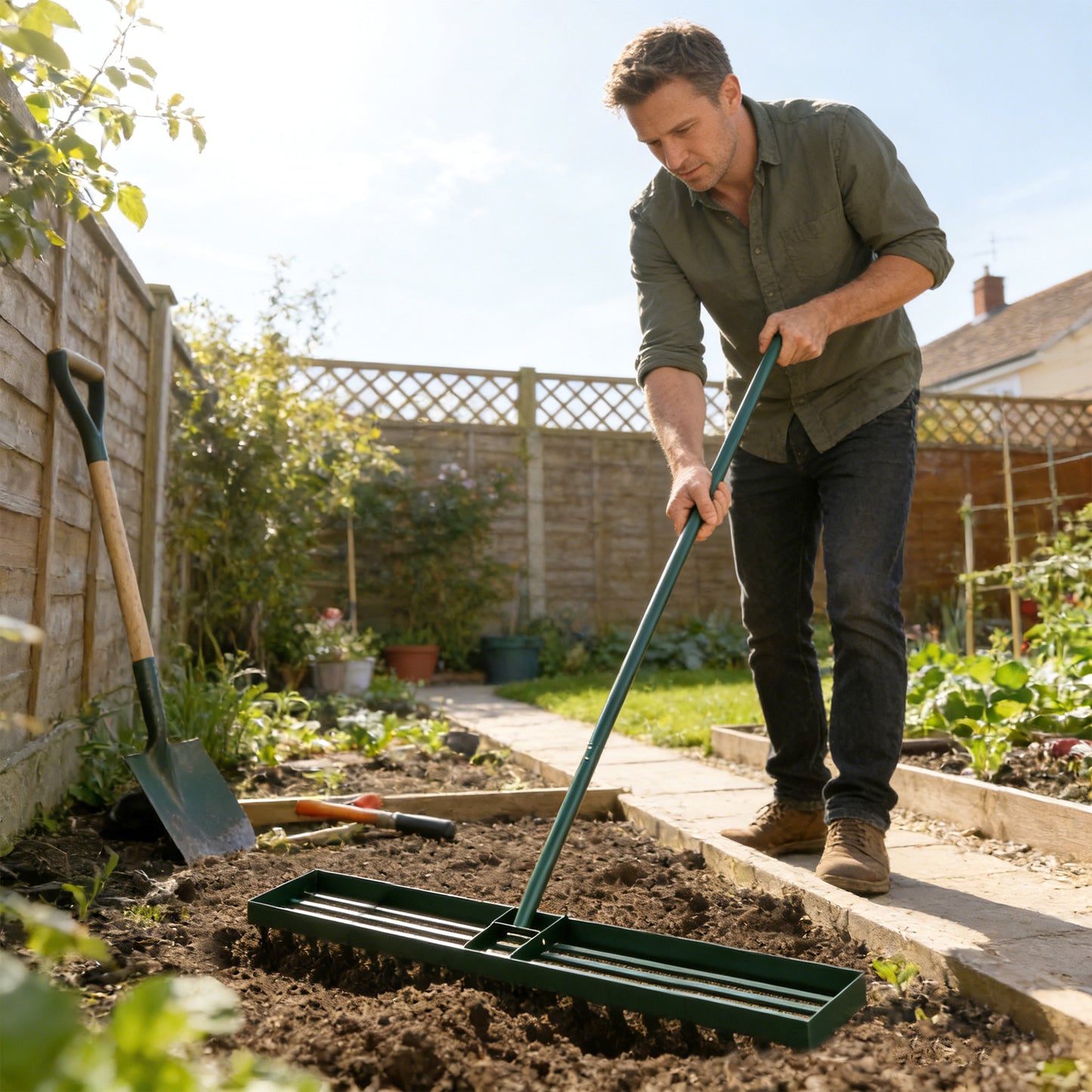 Lawn Levelling Rake, 113 x 26 cm Lawn Leveller Lute