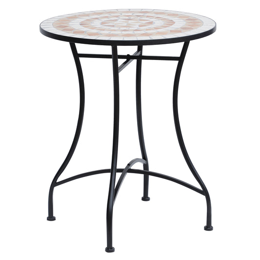 60 cm Mosaic Garden Table, Small Round Outdoor Side Table