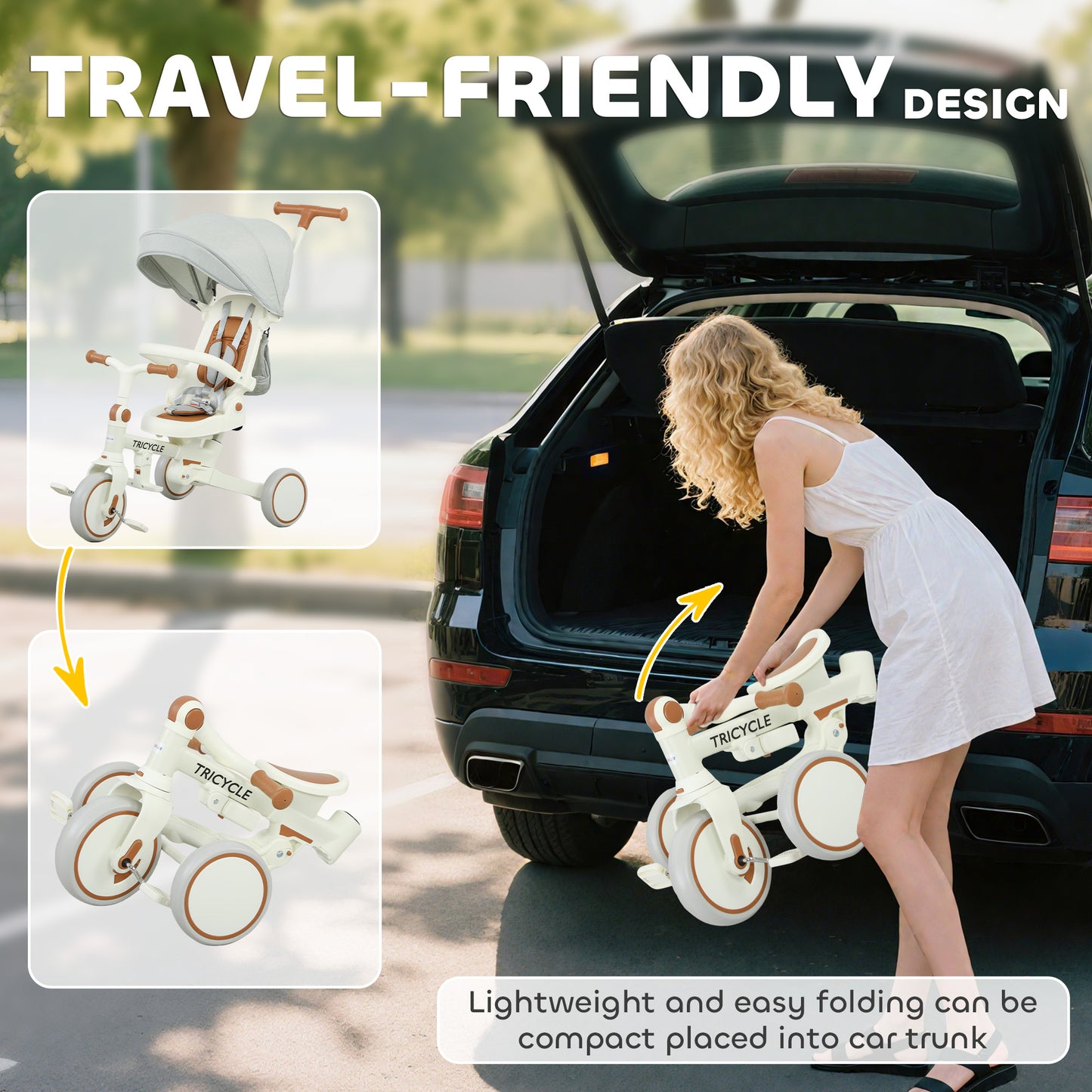 5 in 1 Kids Trike with Adjustable Backrest