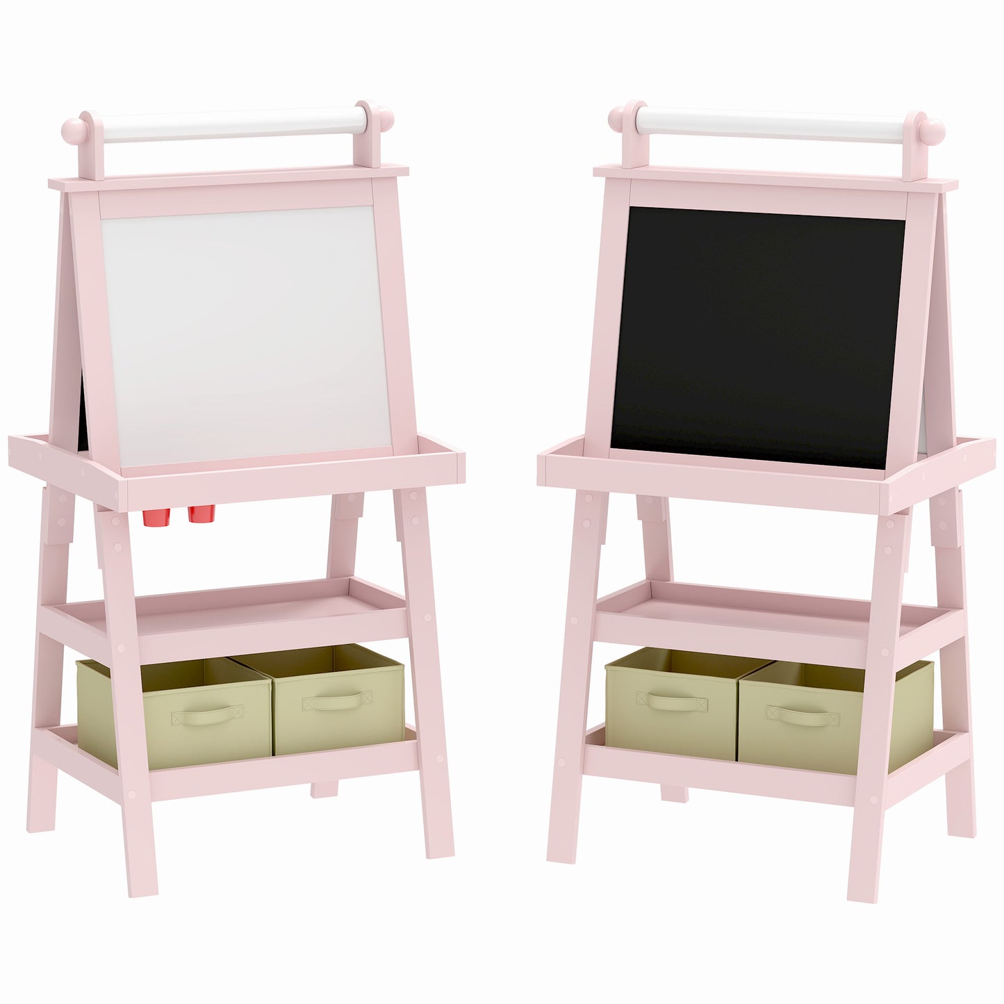 3 in 1 Kids Easel Double-Sided Magnetic Whiteboard and Chalkboard