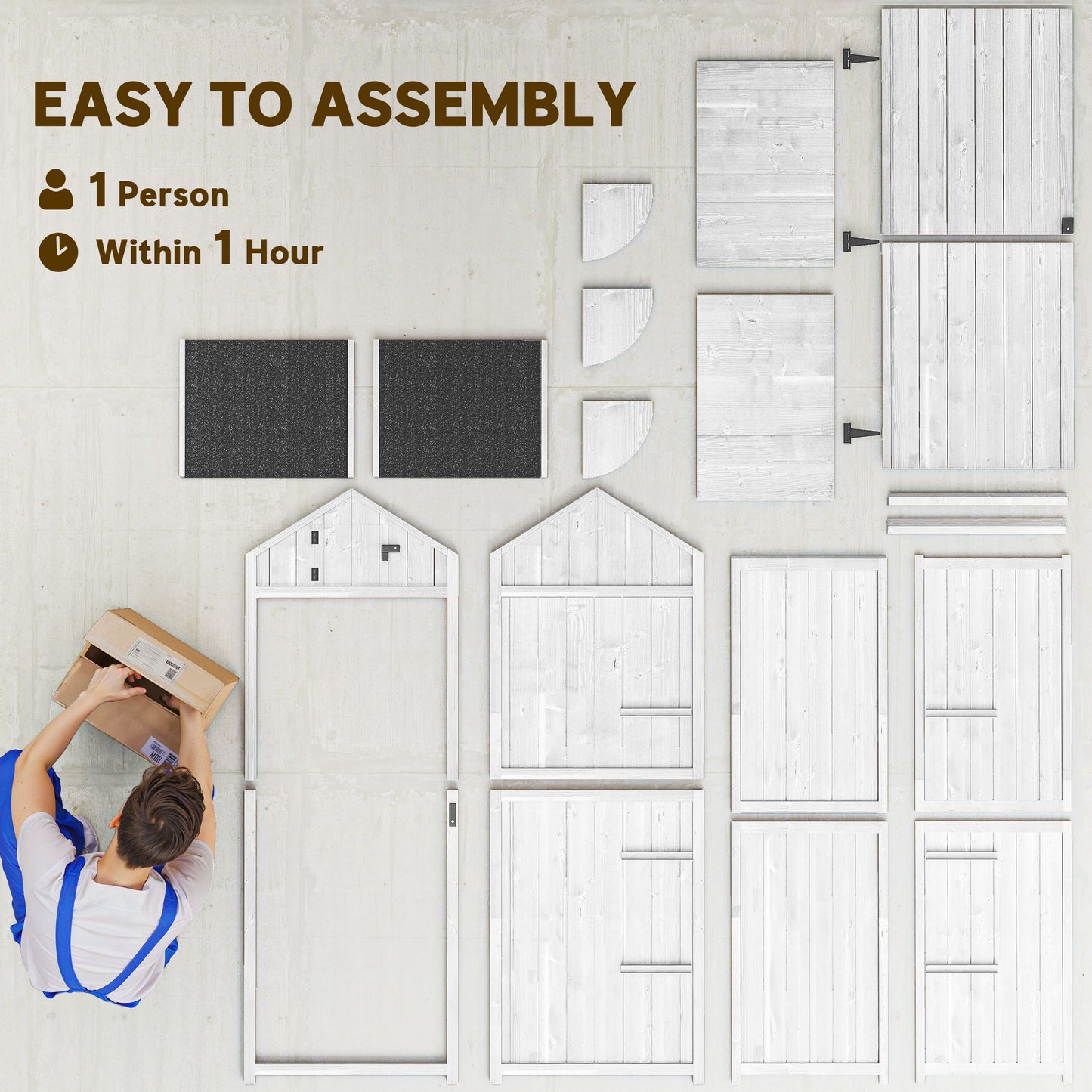 Small Shed, Tall Slim Wooden Garden Shed with 3 Removable Shelves