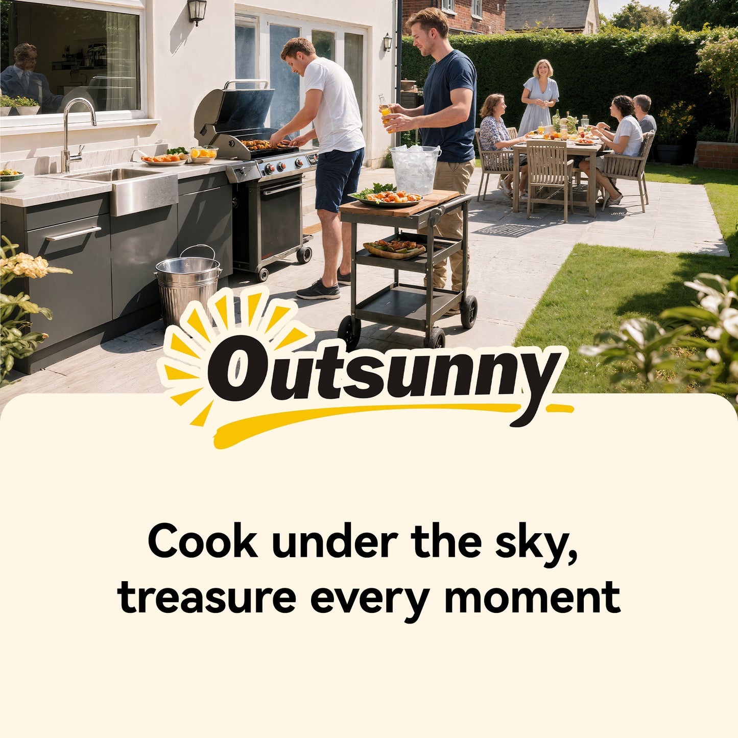 Outdoor Grill Cart with Stainless Steel Tabletop (2)