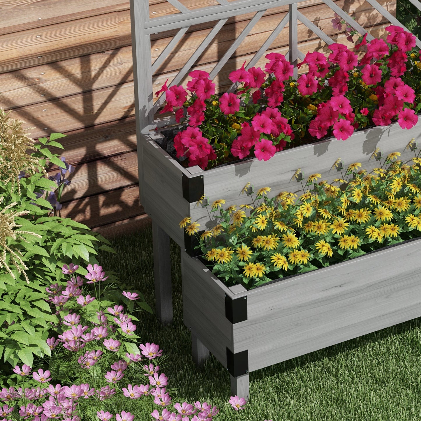 Raised Garden Bed with Trellis (1)