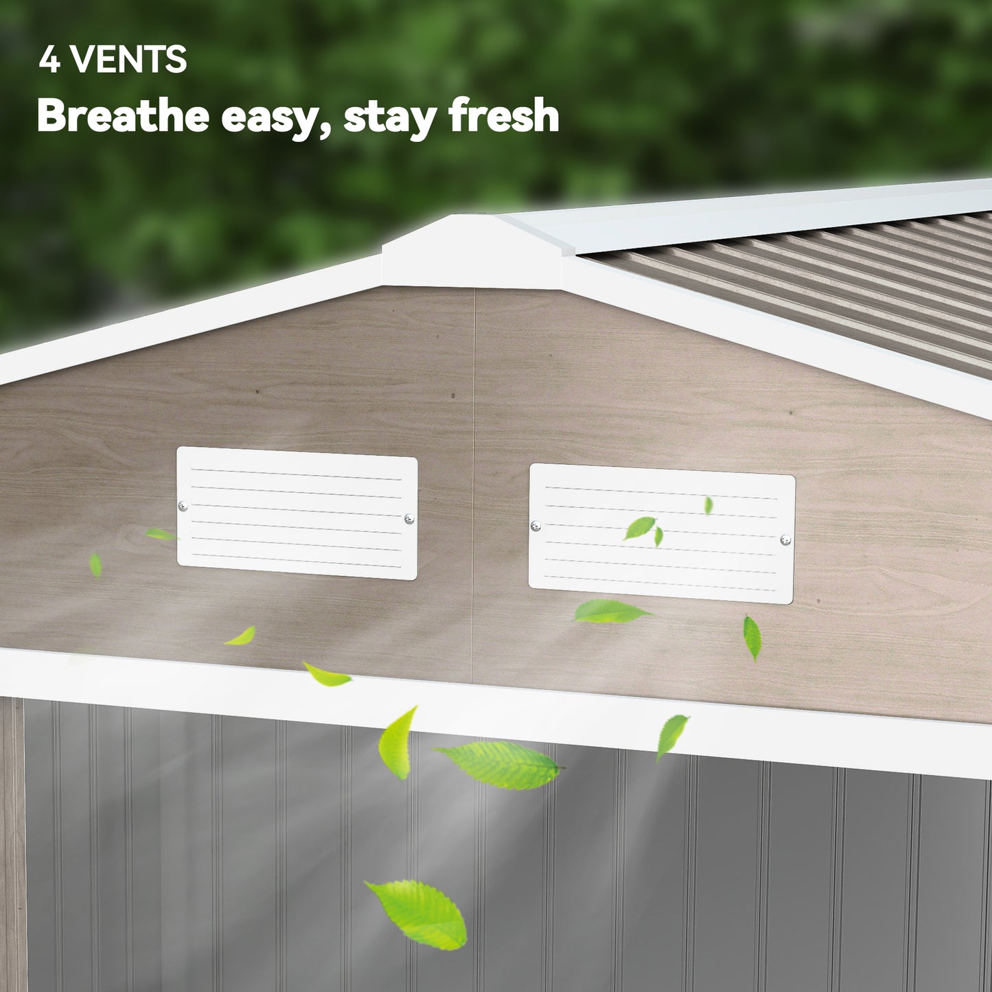 9 x 6ft Steel Garden Shed, Outdoor Storage Tool House with Vents