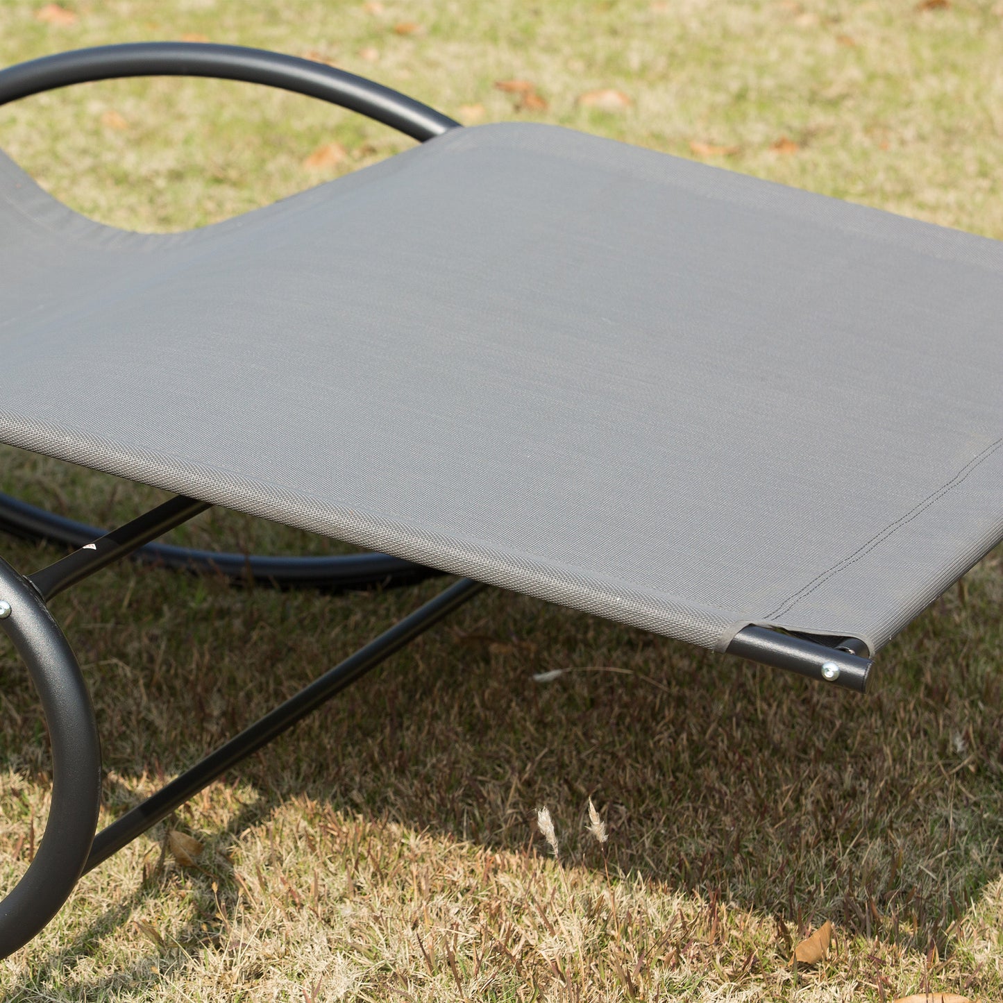 Double Sun Lounger, Rocking Lounger Sunbed Daybed with Armrest