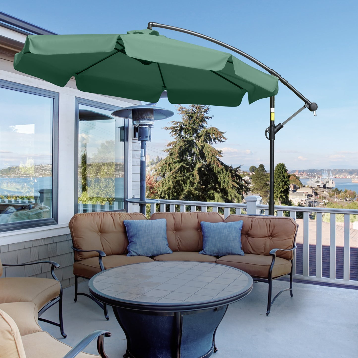 2.7m Garden Parasol Cantilever Umbrella with Crank Handle