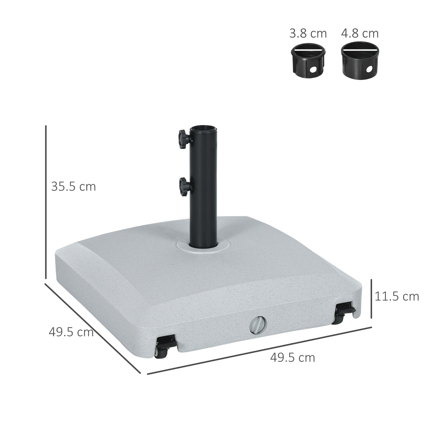 Garden Parasol Base Holder, 24kg Water or 30kg Sand Filled