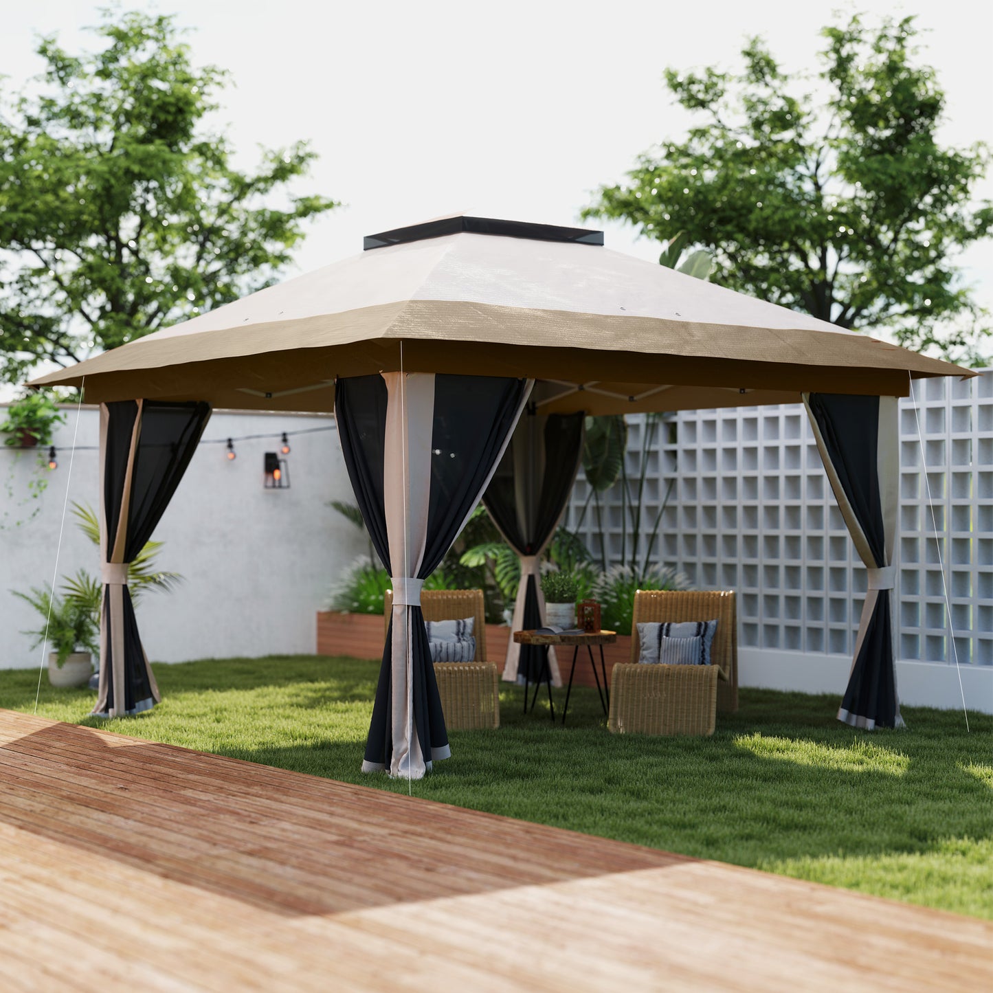 3.6 x 3.6m Pop-Up Gazebo, with Accessories