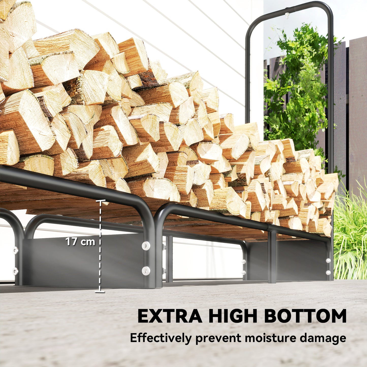 8.5ft Firewood Rack, Heavy Duty Log Storage Holder