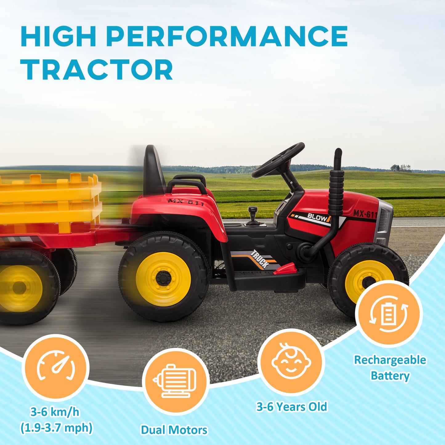 Ride On Tractor, Battery Powered Electric Car