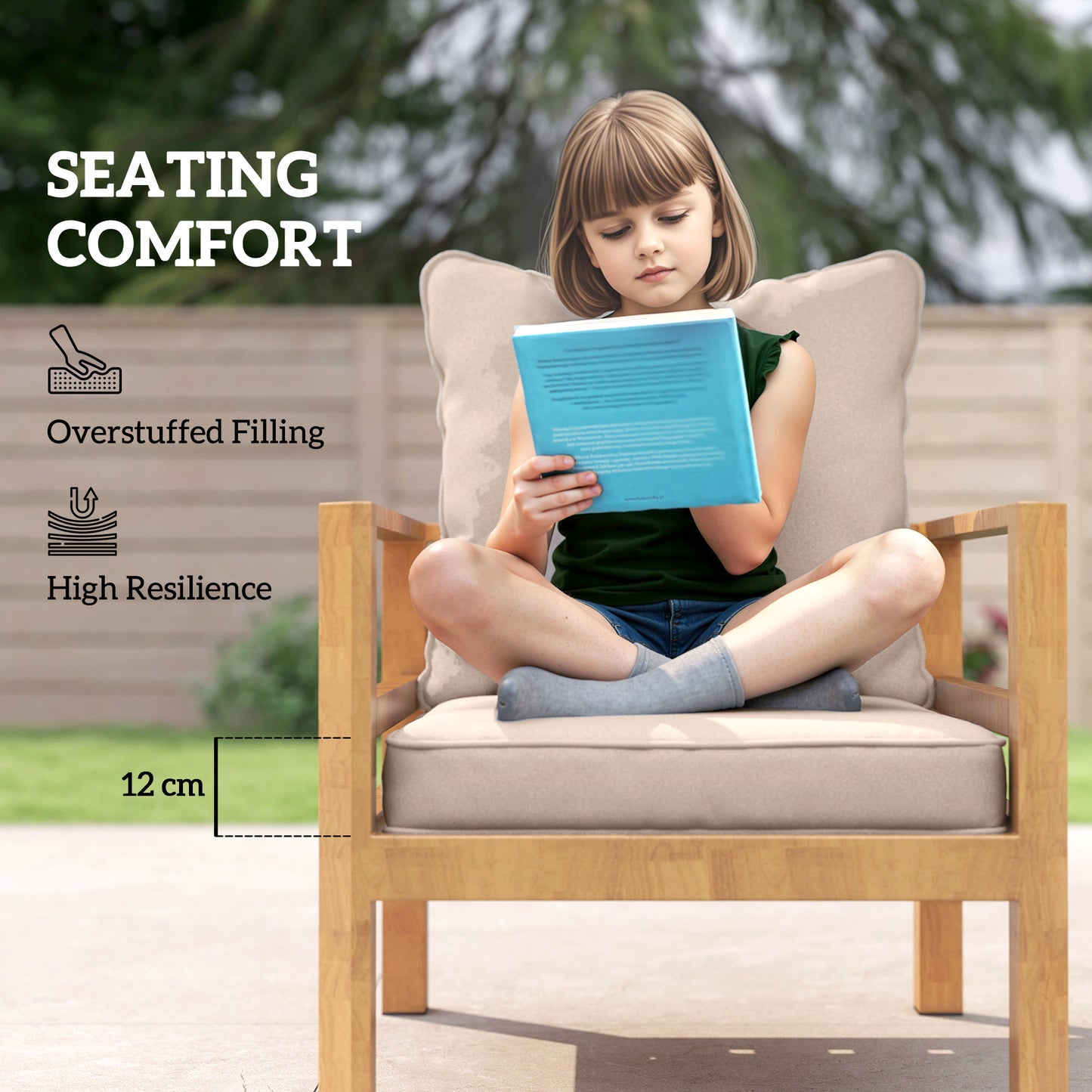 Seat and Back Padded Cushion Set, CUSHION ONLY