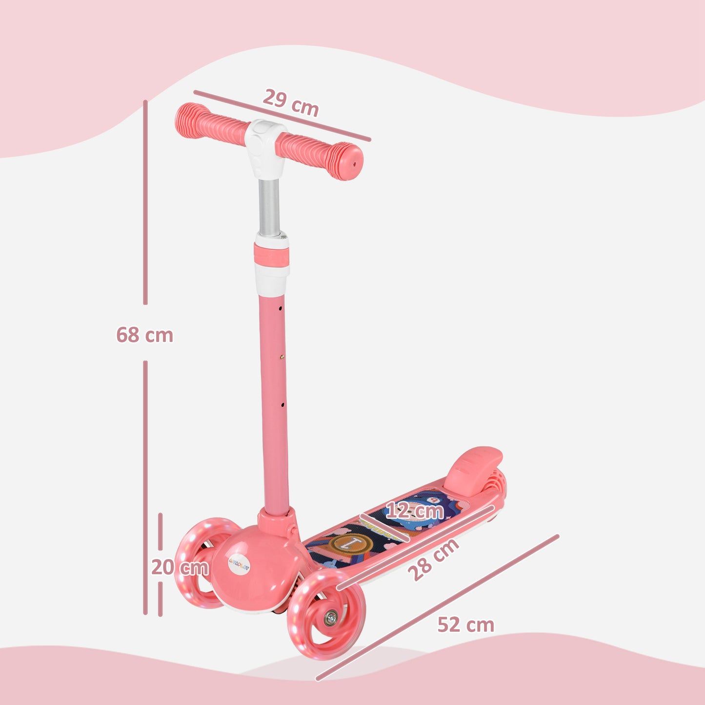 Kids 3 Wheel Scooter for 2-6 Years Old w/ Adjustable Height
