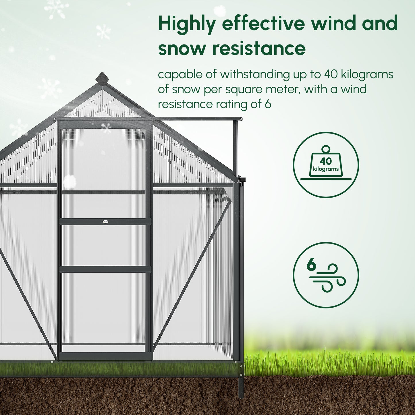 6 x 4ft Polycarbonate Greenhouse (1)