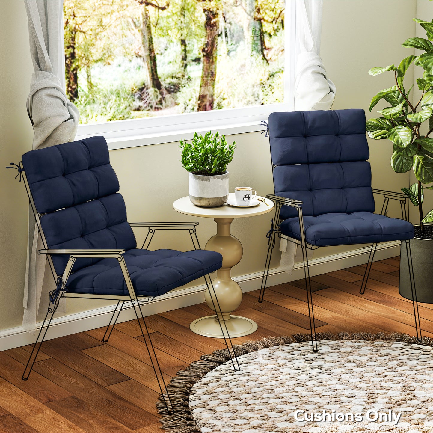 2-Piece Seat Cushion Replacement with Backrest (3)