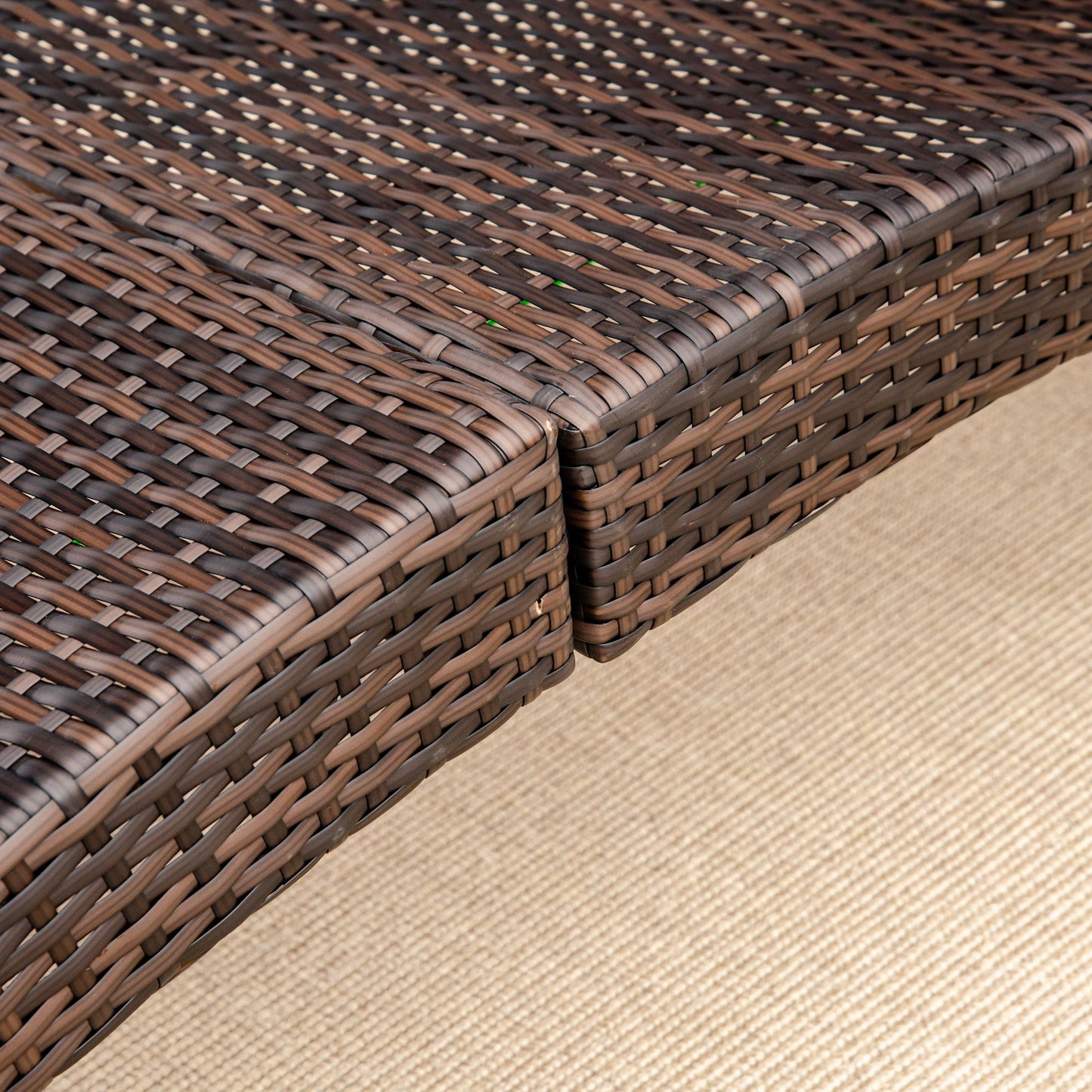 Folding Sun Lounger, PE Rattan Garden Lounger Chair