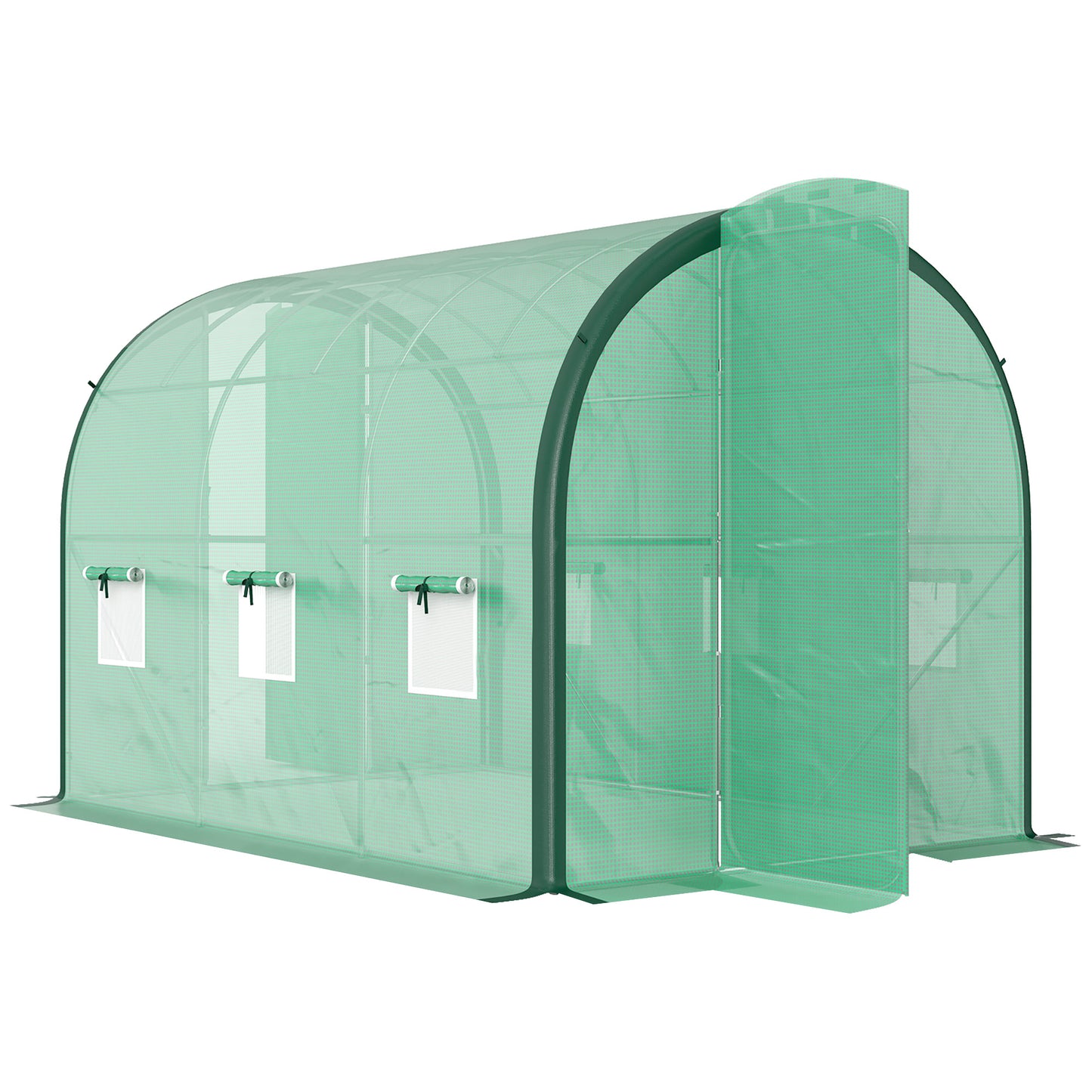 3 x 2 m Polytunnel Greenhouse, with Reinforced PE Cover