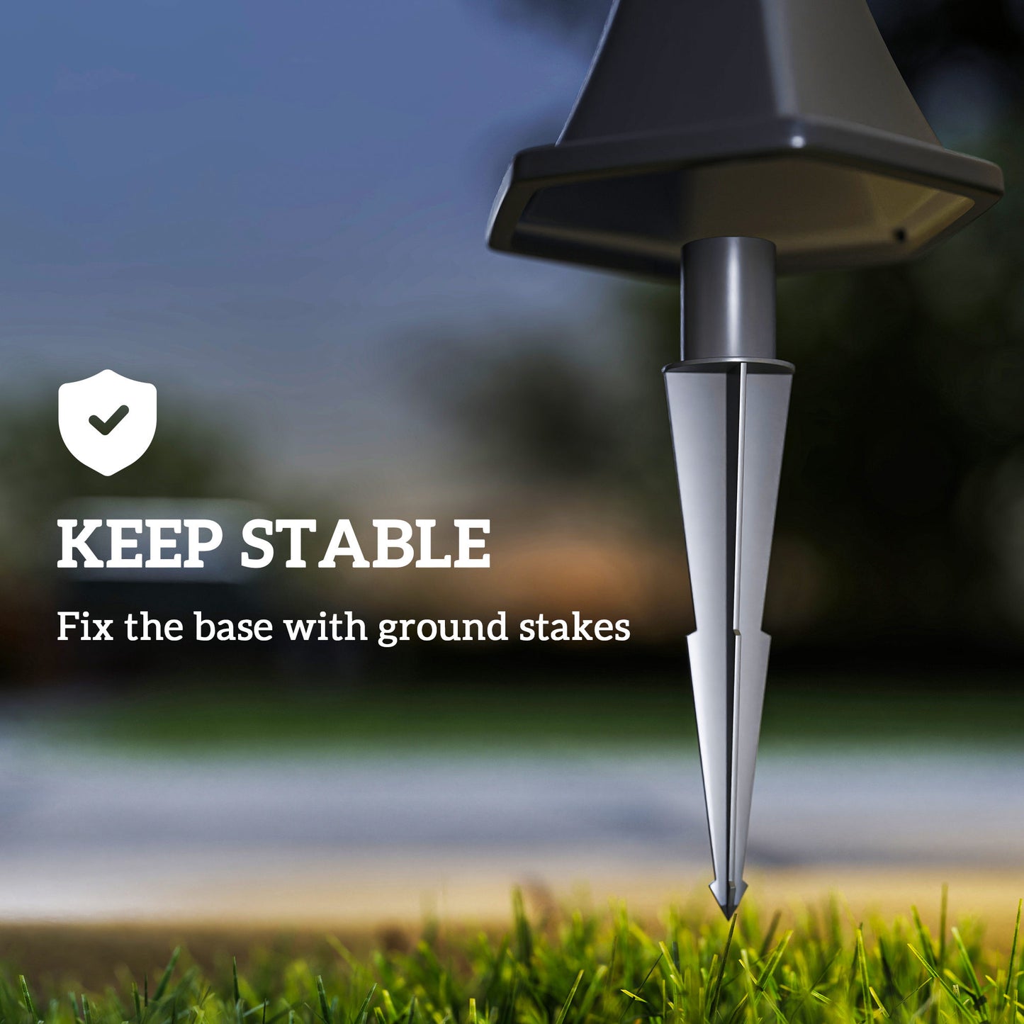 2 PCS 1.3M Garden Solar Lamp Post Lights Solar Powered LED Lantern