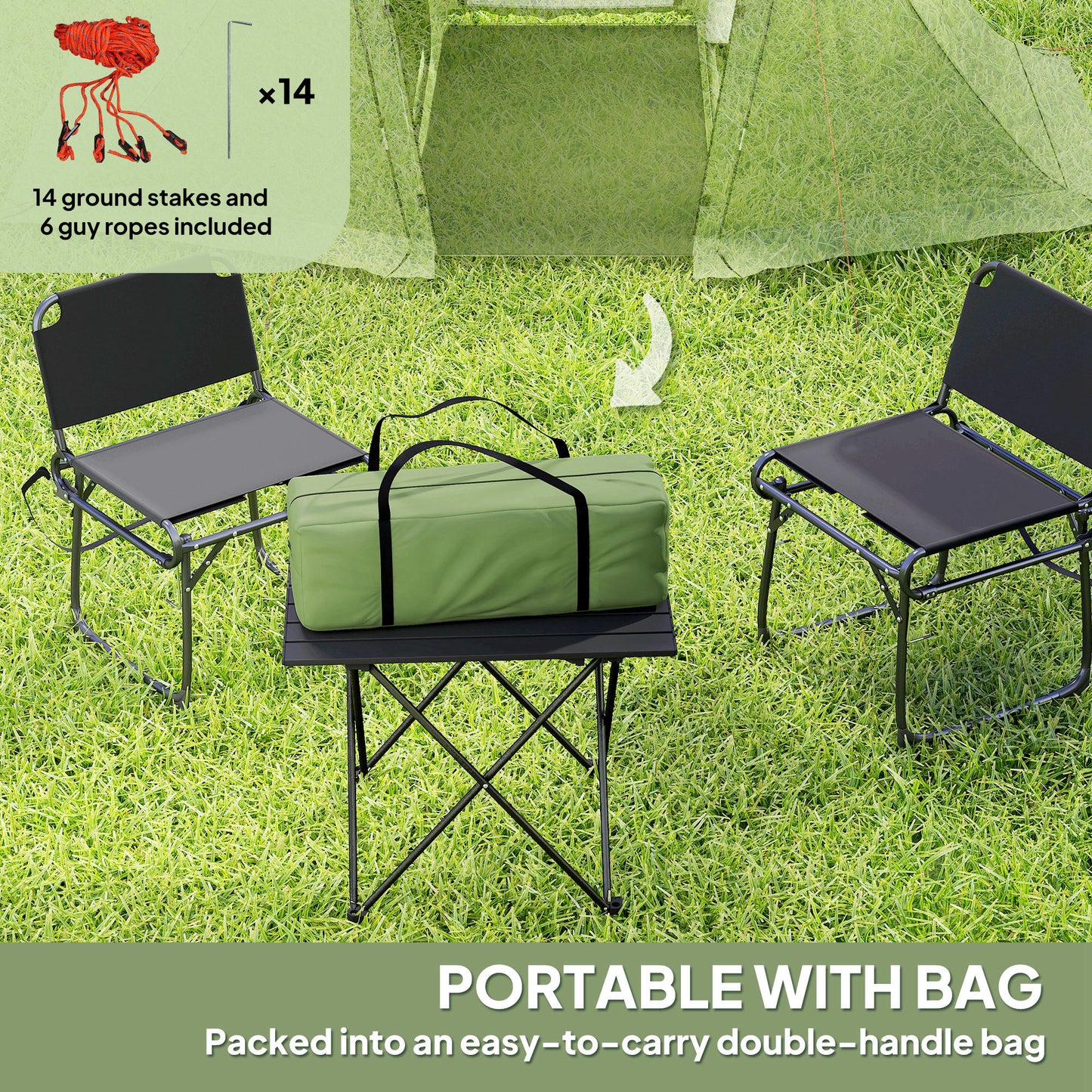 3 Man Camping Tent with Living Area and 2 Bedrooms (1)