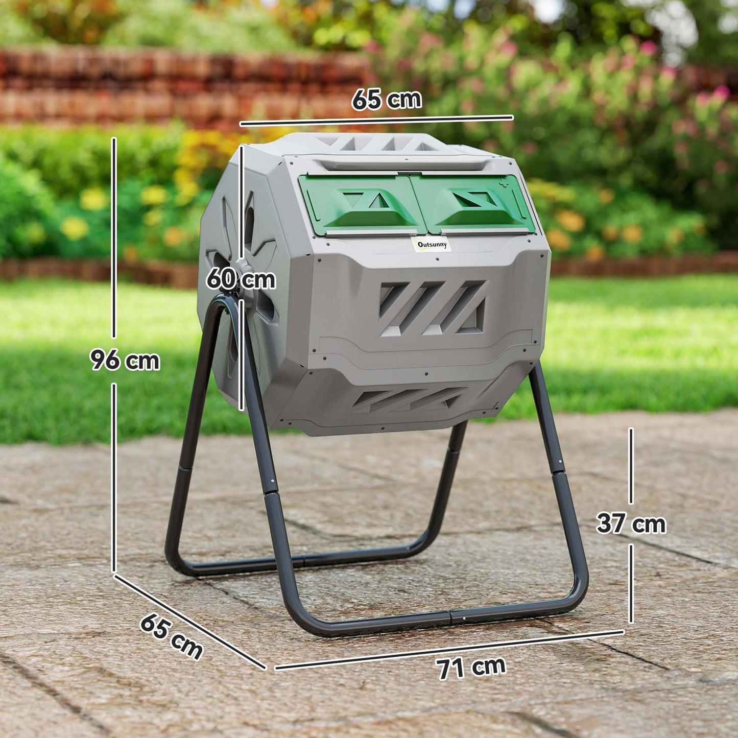 160L 360° Rotating Dual Chamber Composter