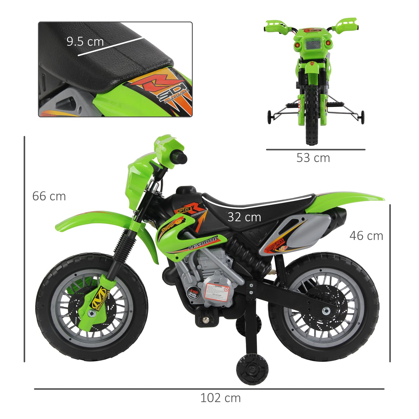 Kids Electric Motorbike, 6V Battery Powered Ride on Motorcycle