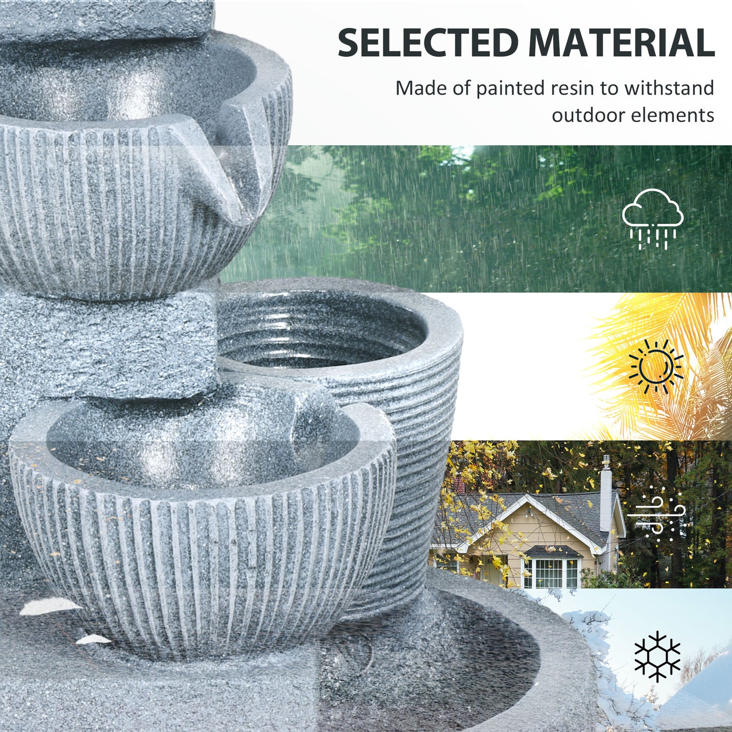 Solar Powered Outdoor Water Fountain