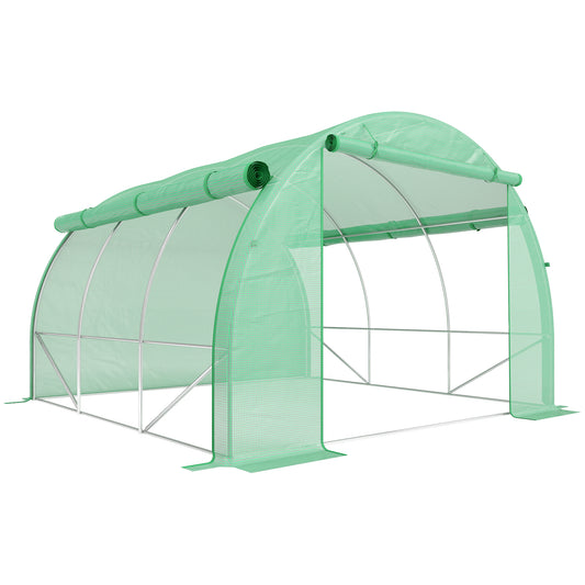 Polytunnel Greenhouse Walk-in Grow House Tent with Roll-up Sidewalls (2)